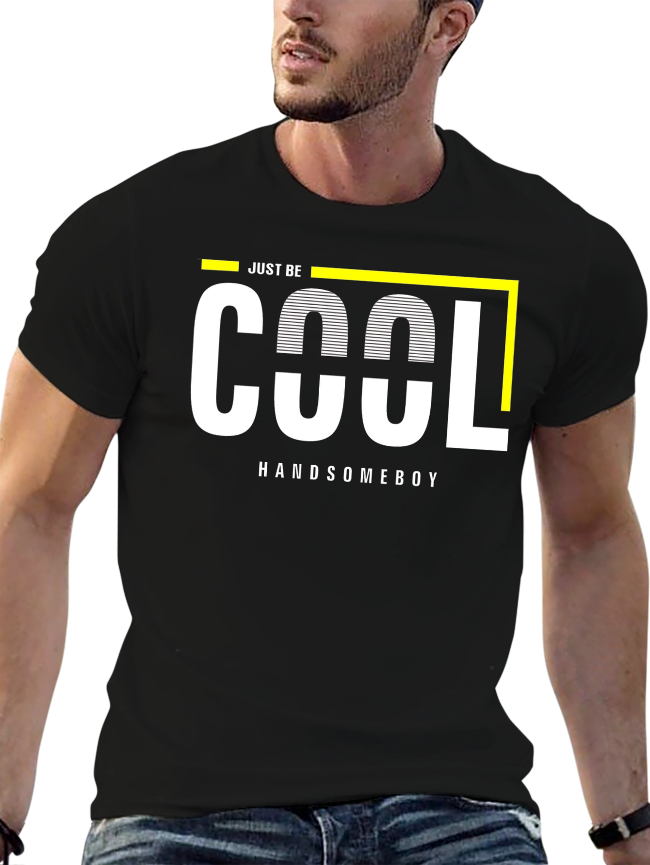 Just Be Cool Handsome Boy Black T-Shirt
