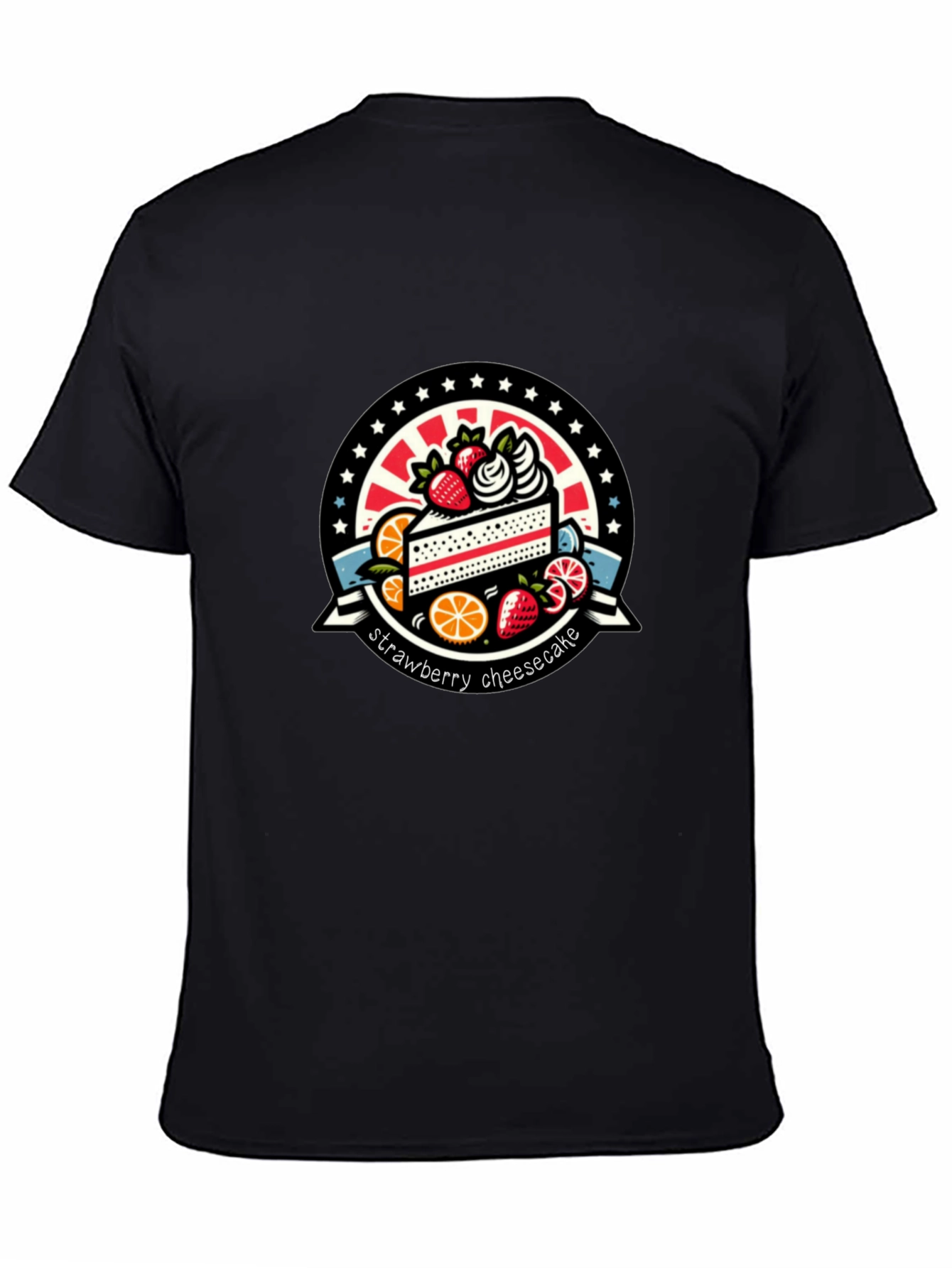 Strawberry Cheesecake Graphic Tee - Black