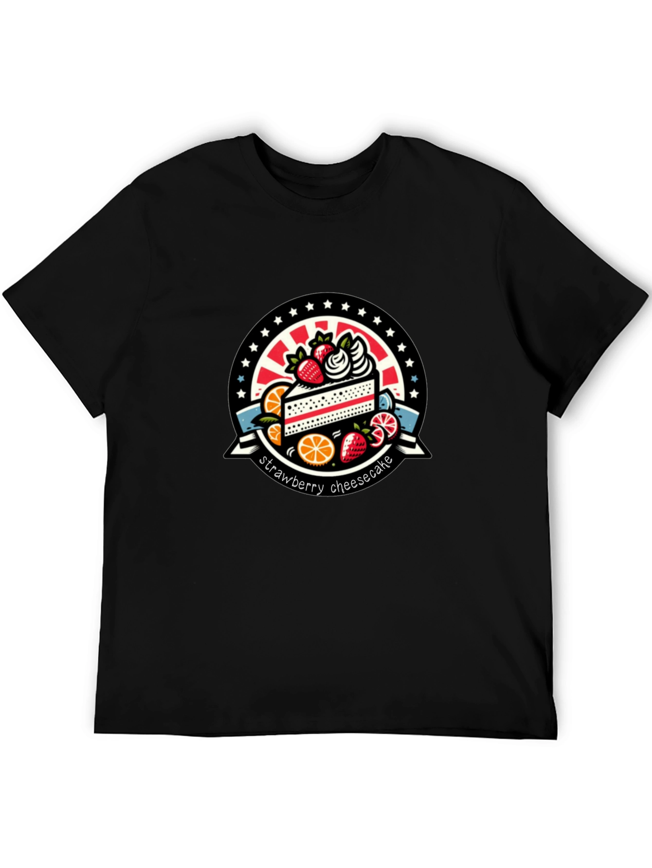 Strawberry Cheesecake Graphic Tee - Black