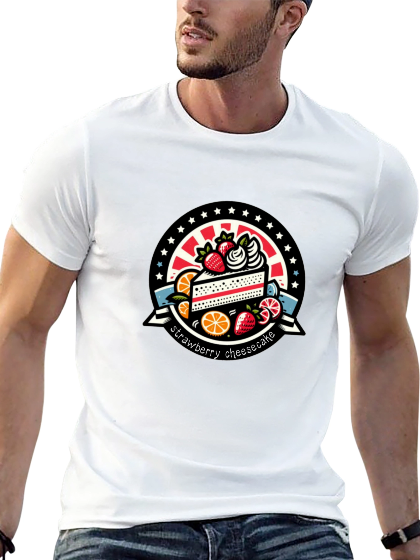 Strawberry Cheesecake Graphic Tee - Black