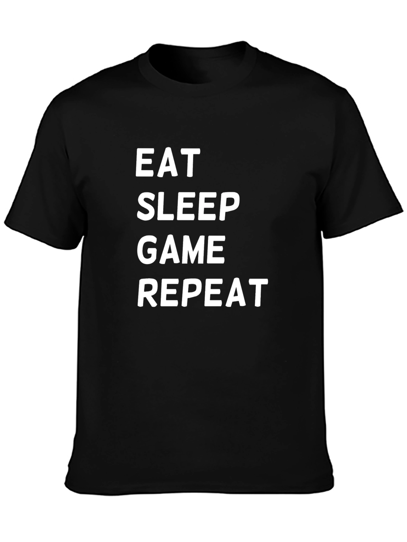Eat Sleep Game Repeat Black T-Shirt