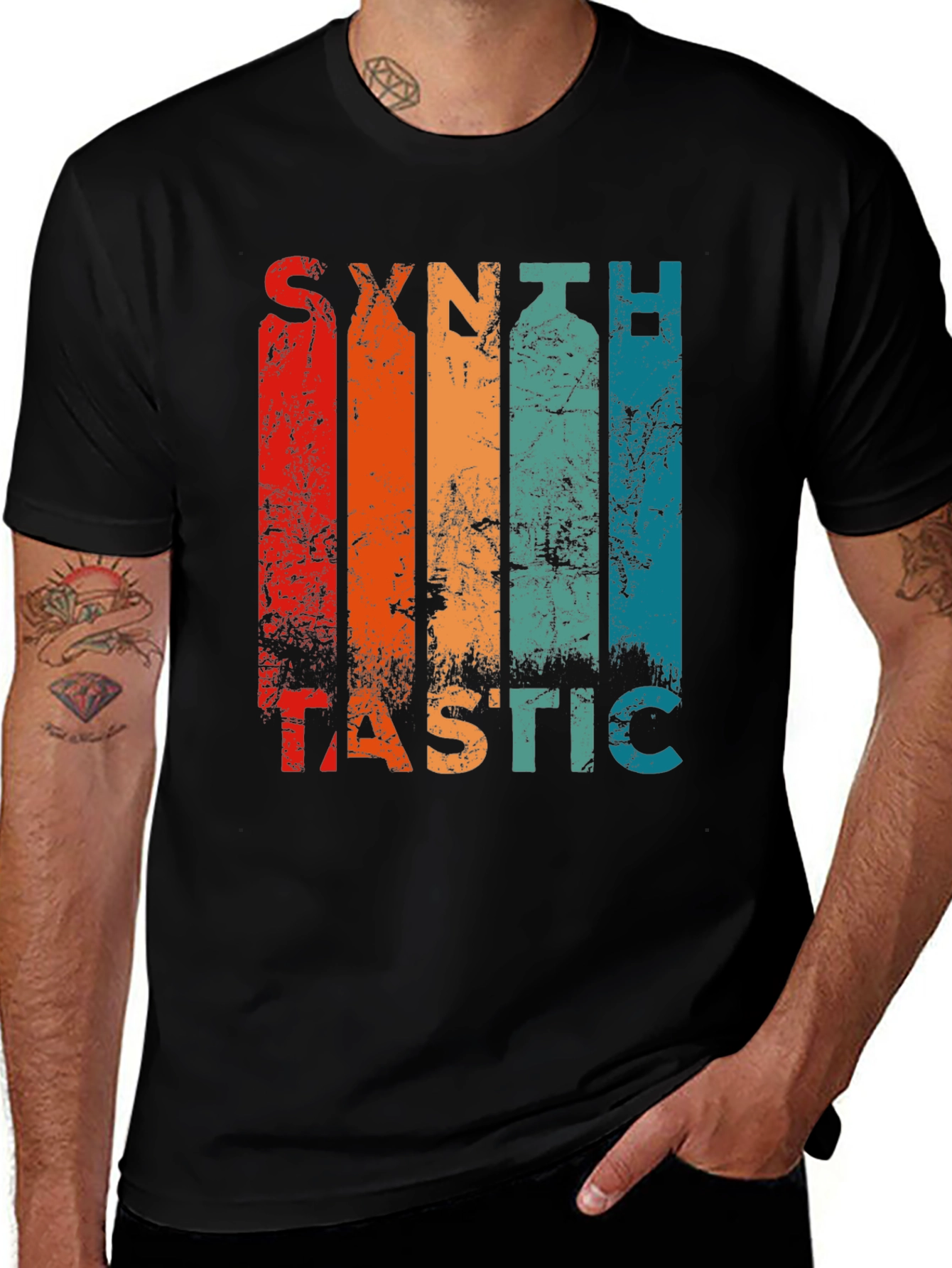 Synthtastic Retro Style Graphic T-Shirt