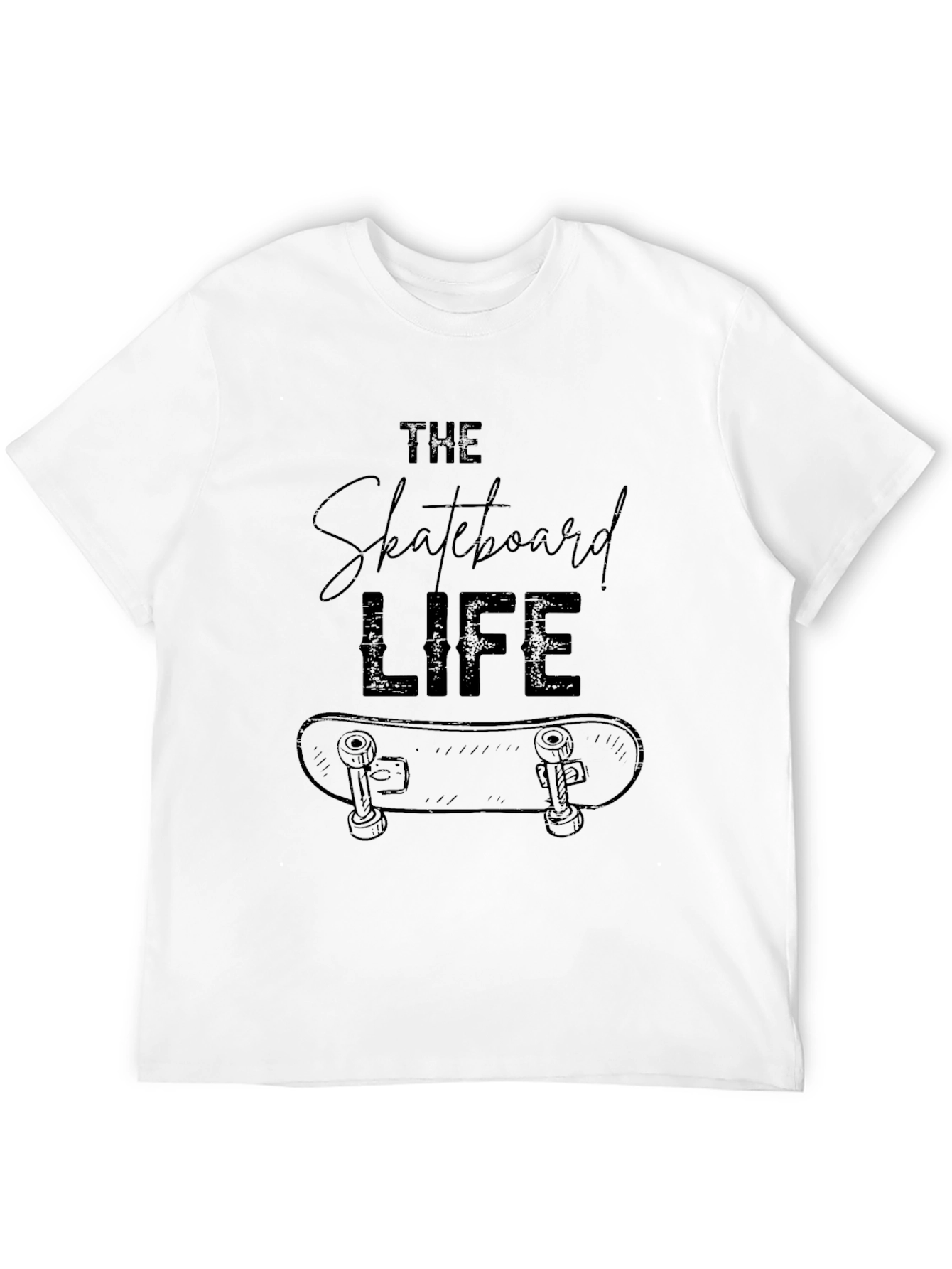 Skateboard Life Graphic Tee - Cool Black T-Shirt