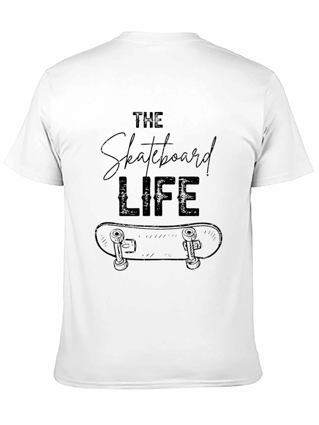 Skateboard Life Graphic Tee - Cool Black T-Shirt