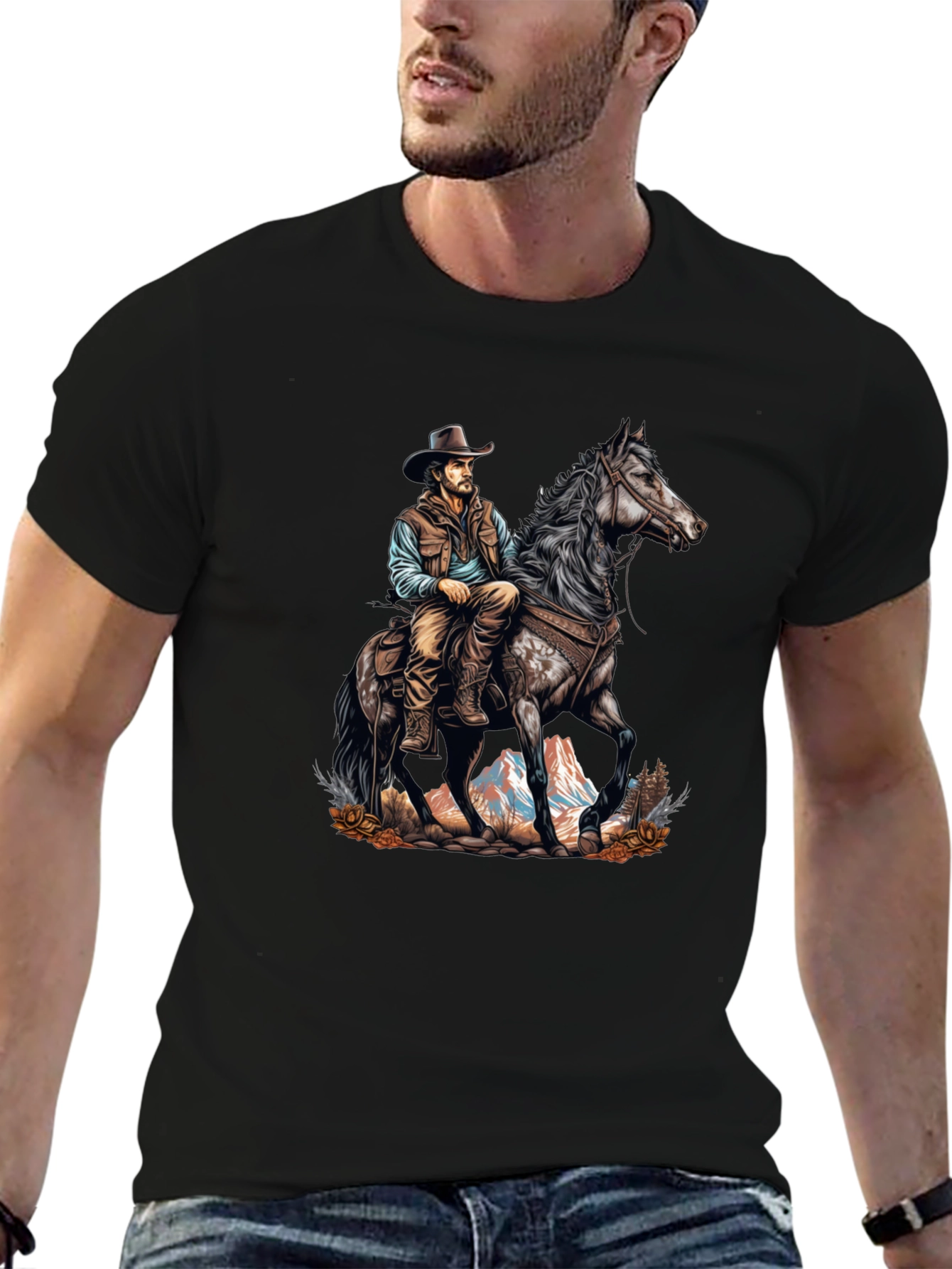 Cowboy on Horse Graphic Tee