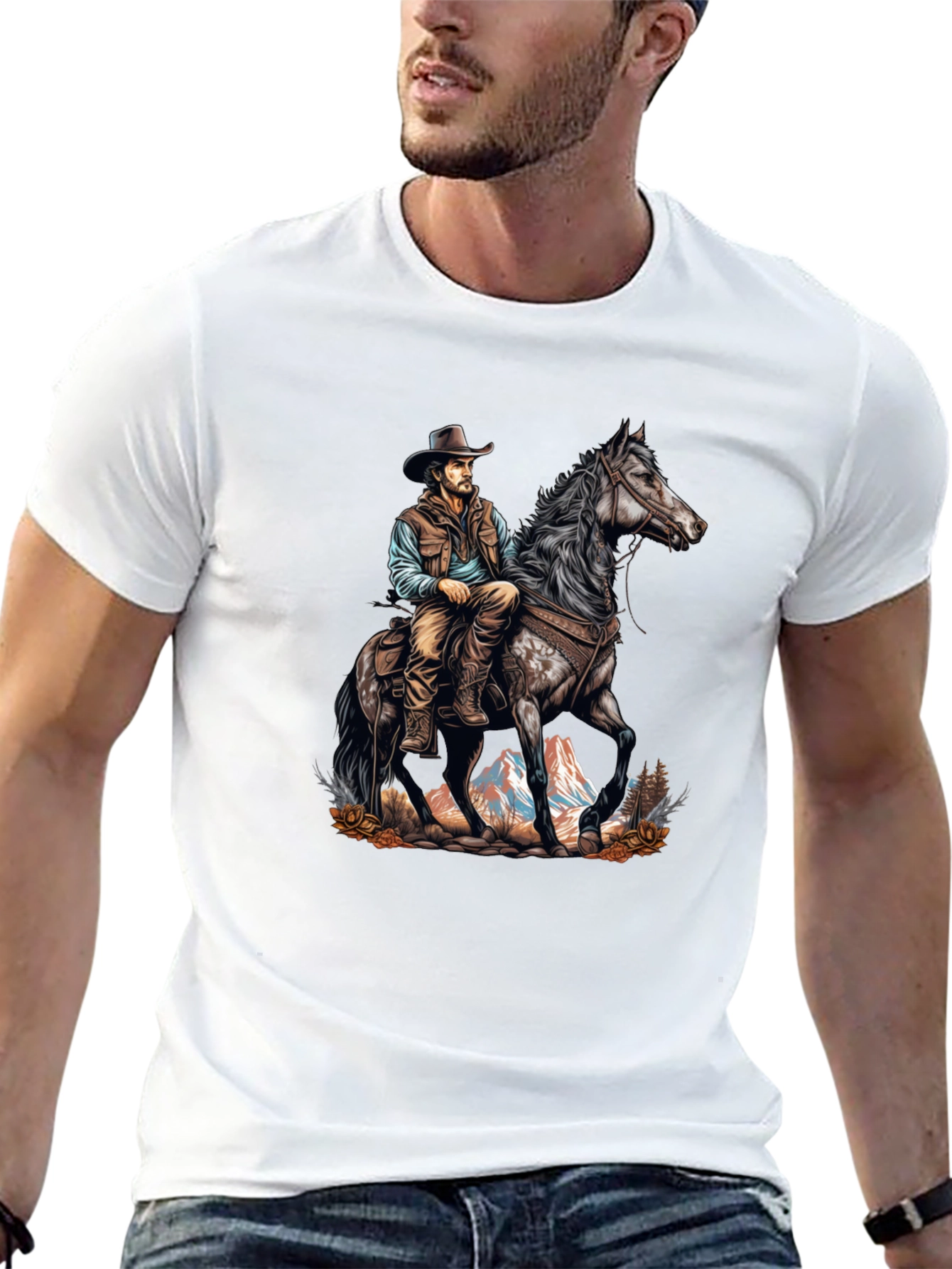 Cowboy on Horse Graphic Tee