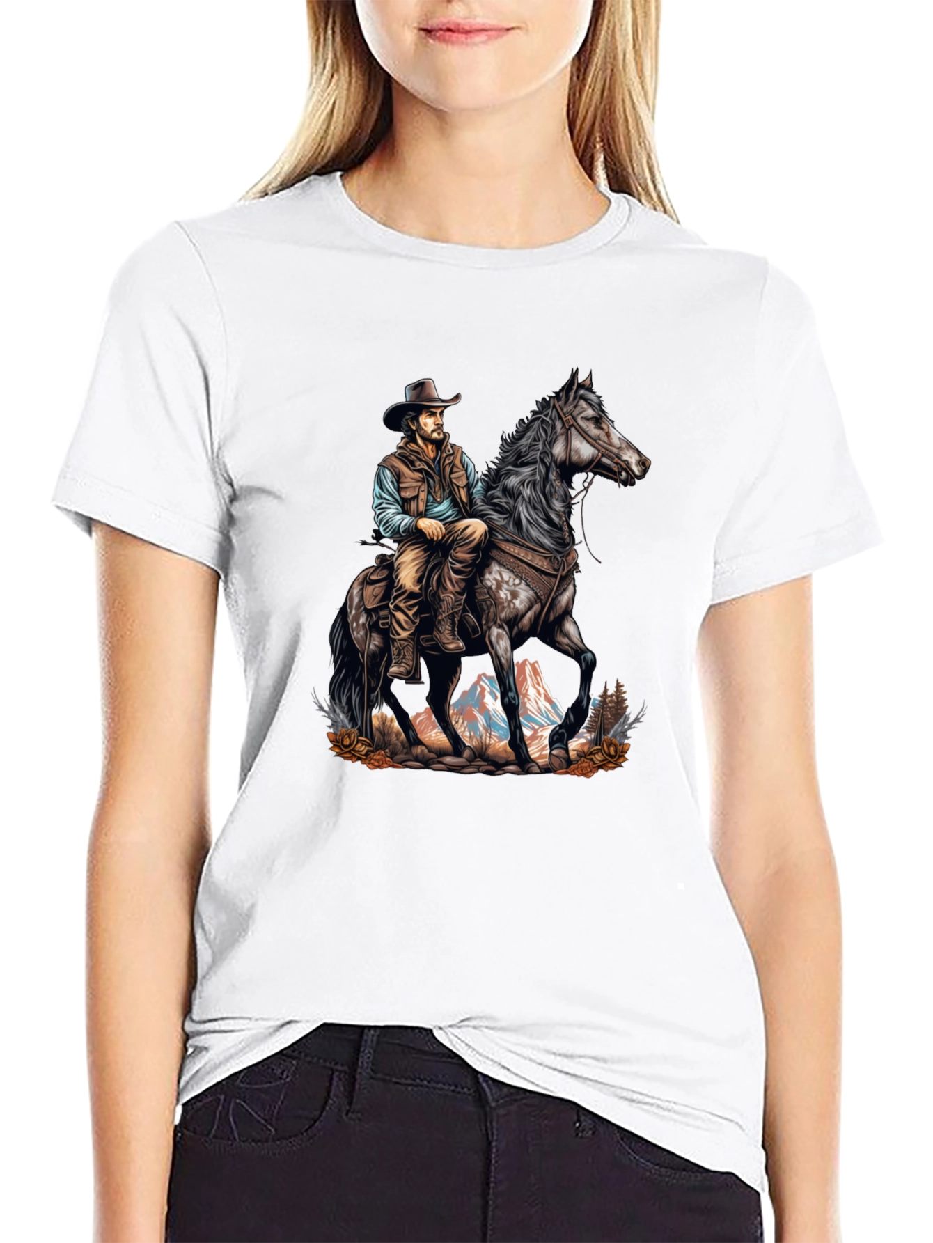 Cowboy on Horse Graphic Tee