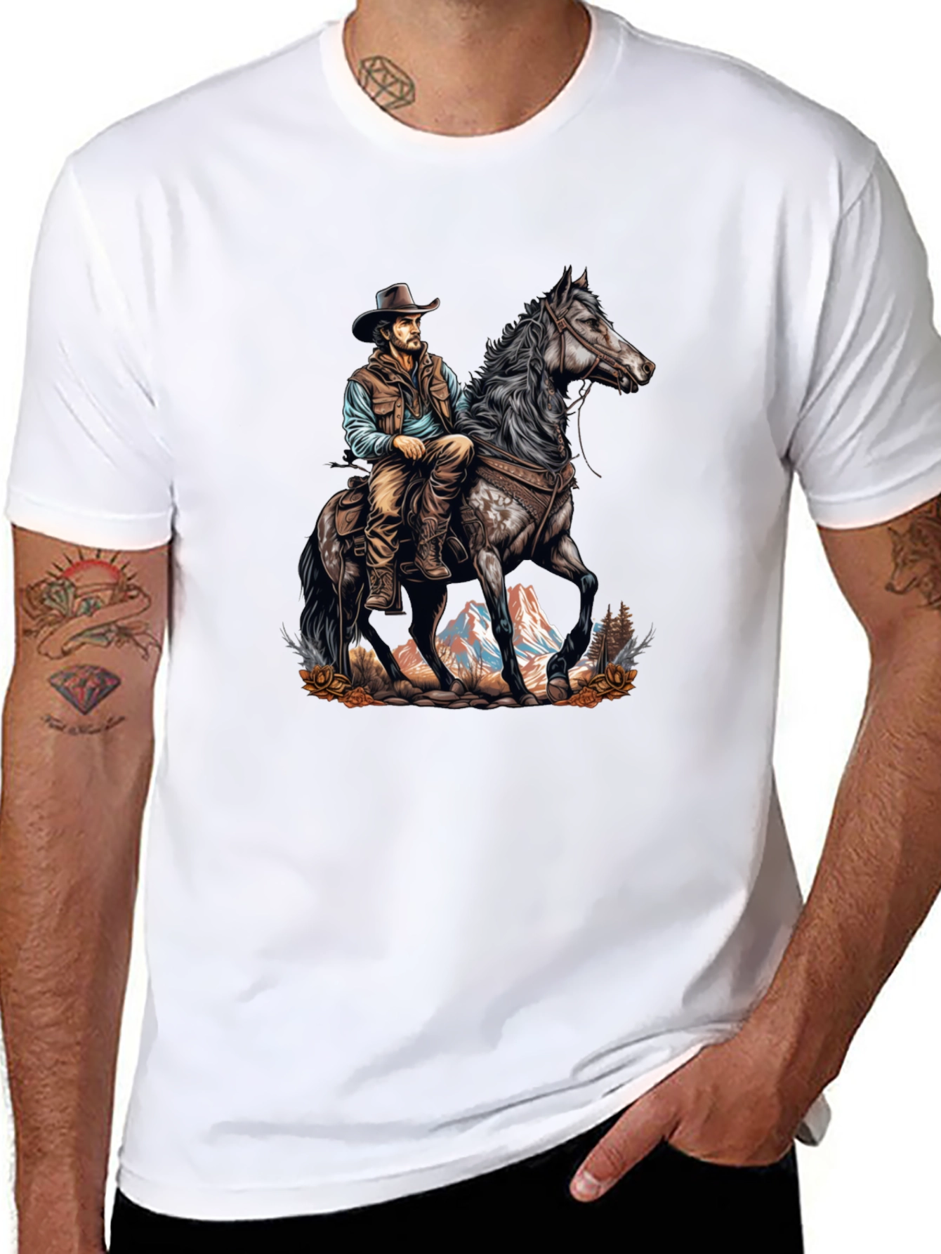 Cowboy on Horse Graphic Tee