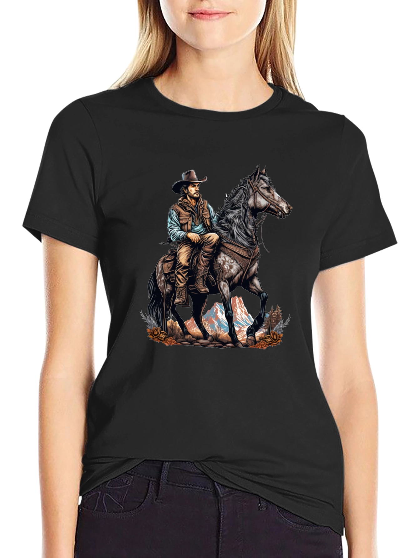 Cowboy on Horse Graphic Tee