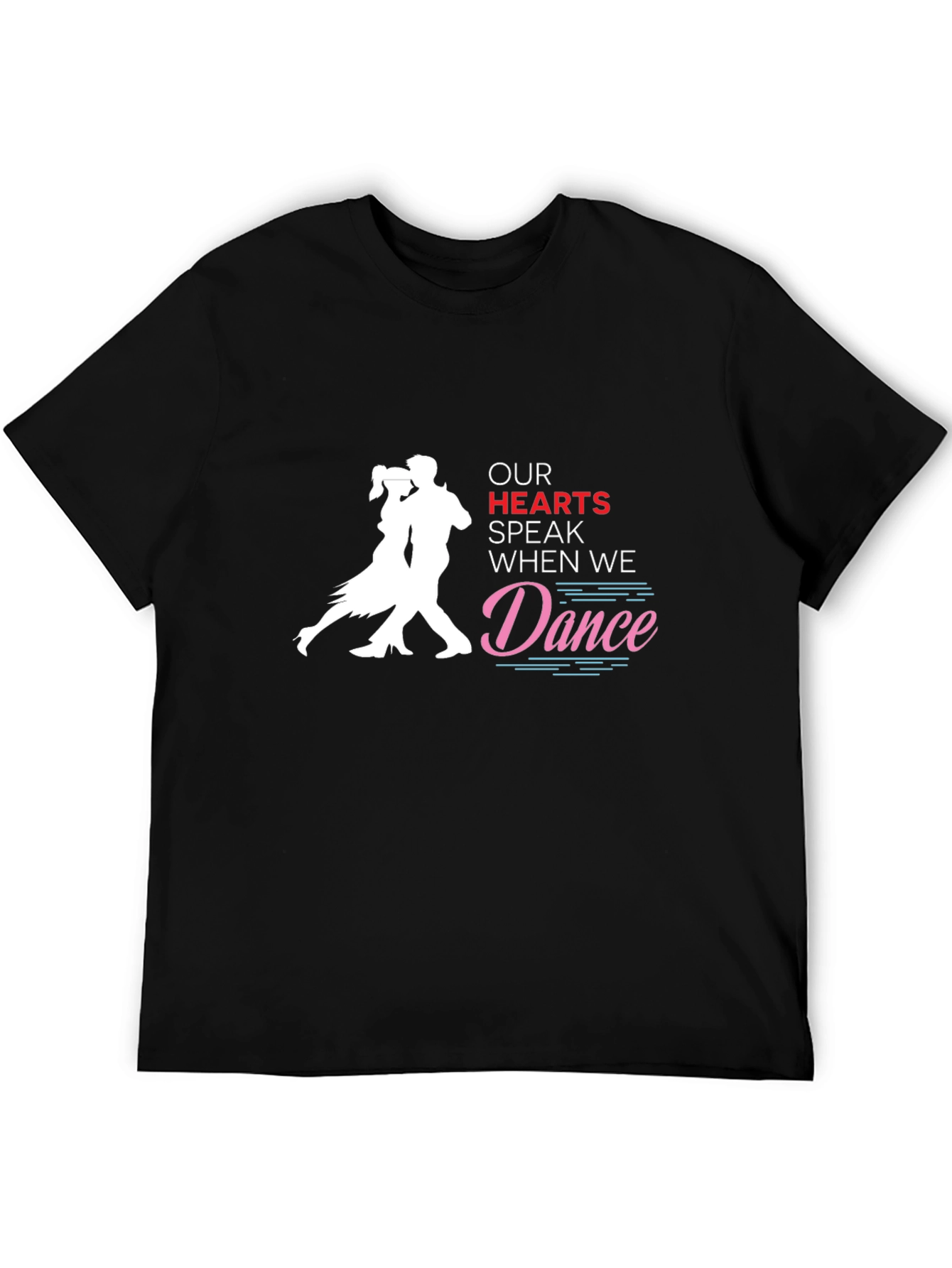 Dancing Hearts Graphic T-Shirt - Black