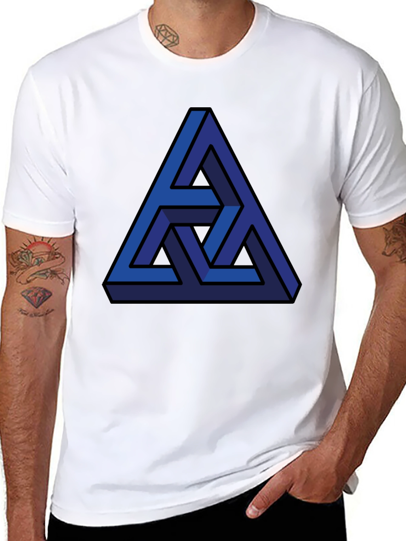 Impossible Triangle Graphic Tee - Mens Casual Top