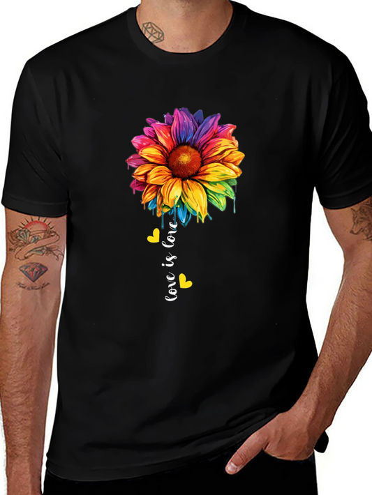 Love Is Love Rainbow Sunflower Tee