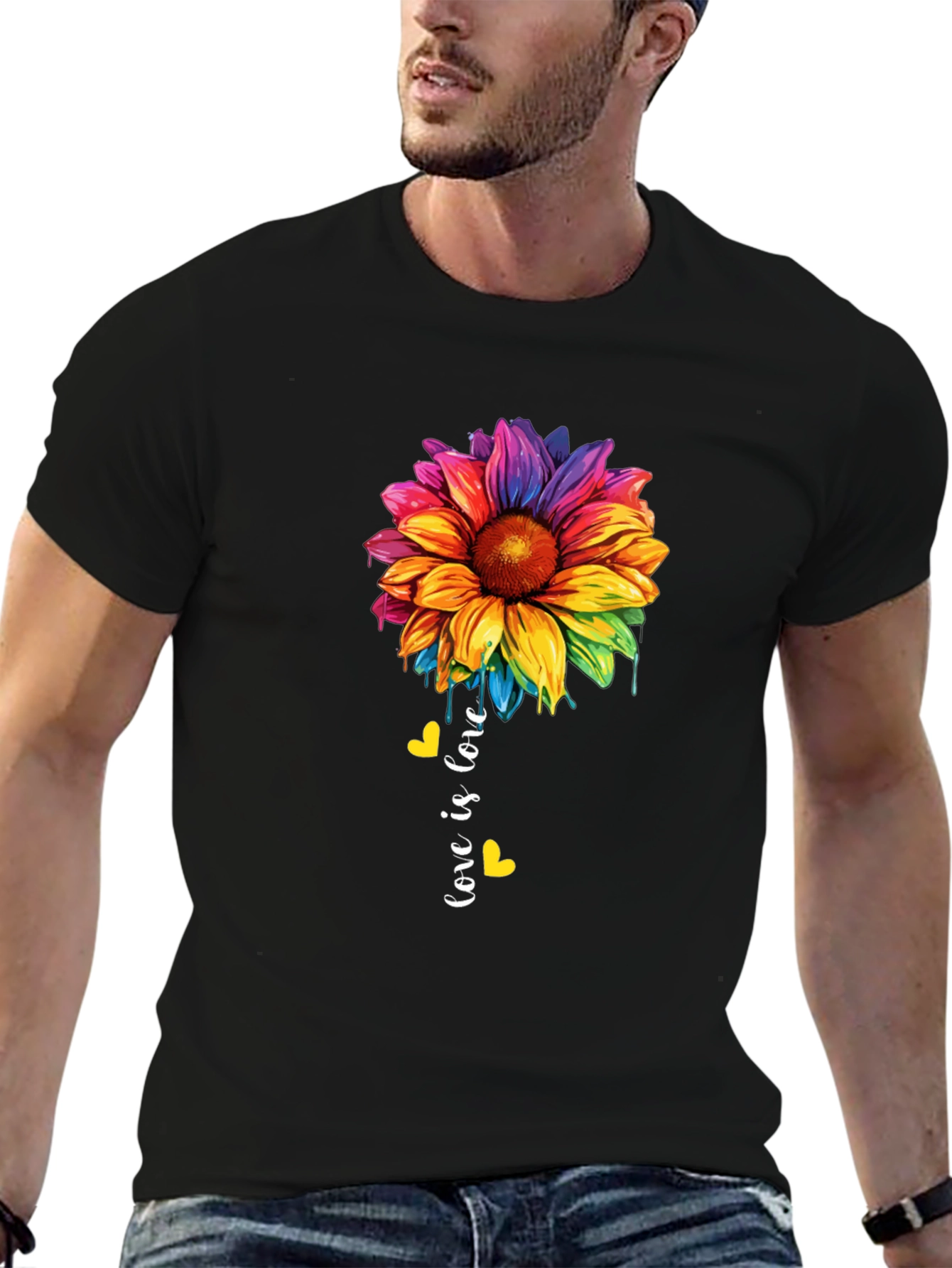 Love Is Love Rainbow Sunflower Tee