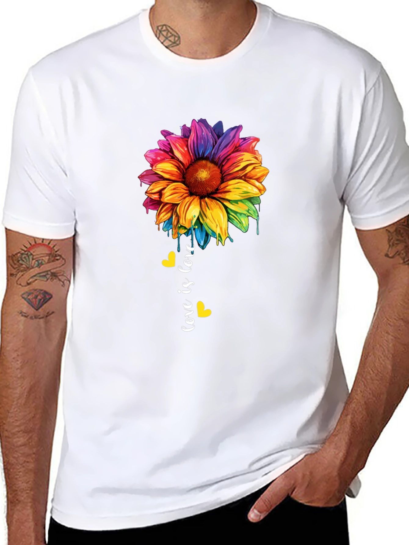 Love Is Love Rainbow Sunflower Tee