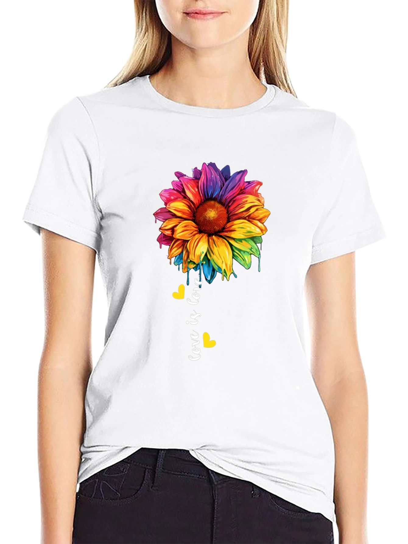 Love Is Love Rainbow Sunflower Tee