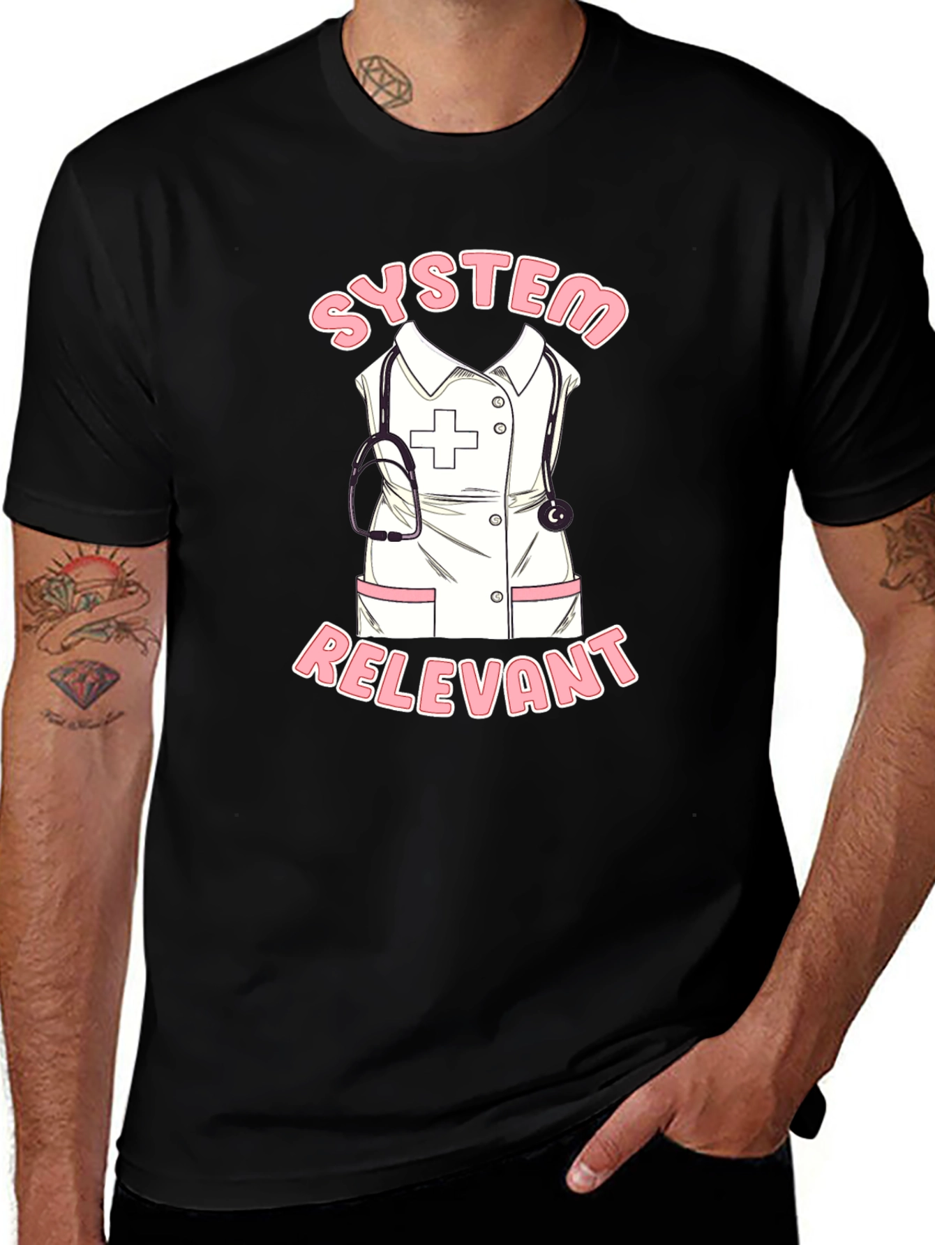 System Relevant Nurse T-Shirt - Black