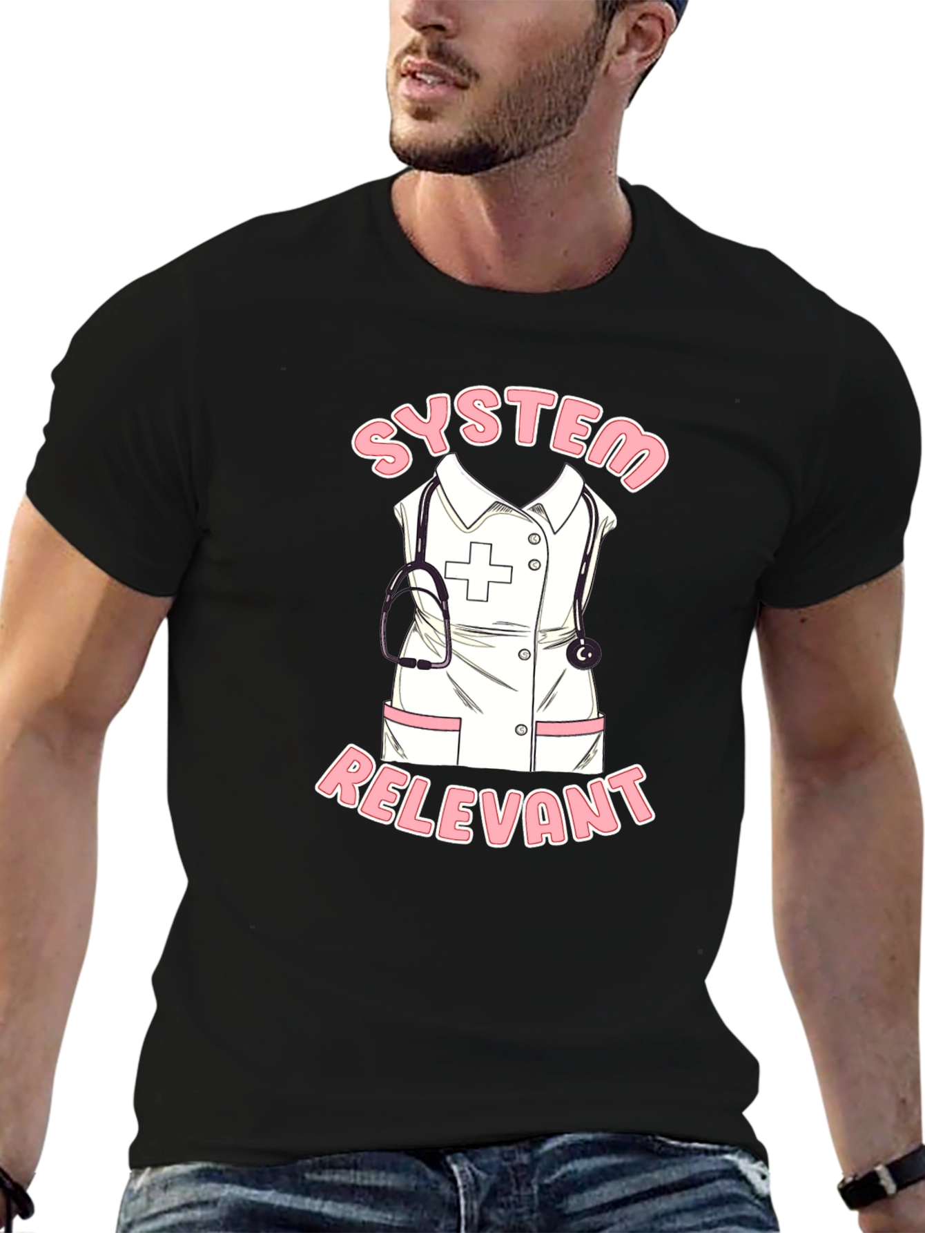 System Relevant Nurse T-Shirt - Black