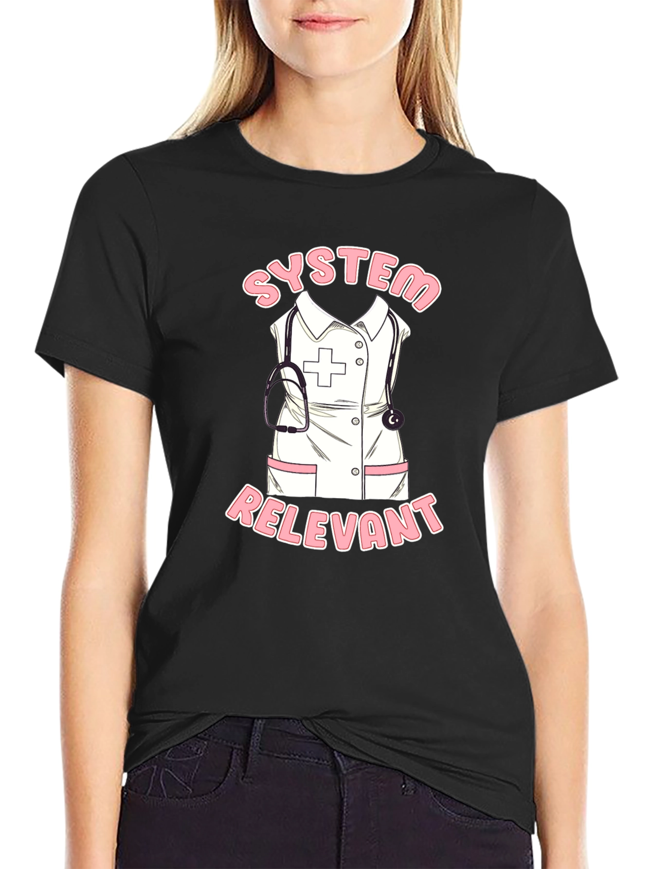 System Relevant Nurse T-Shirt - Black