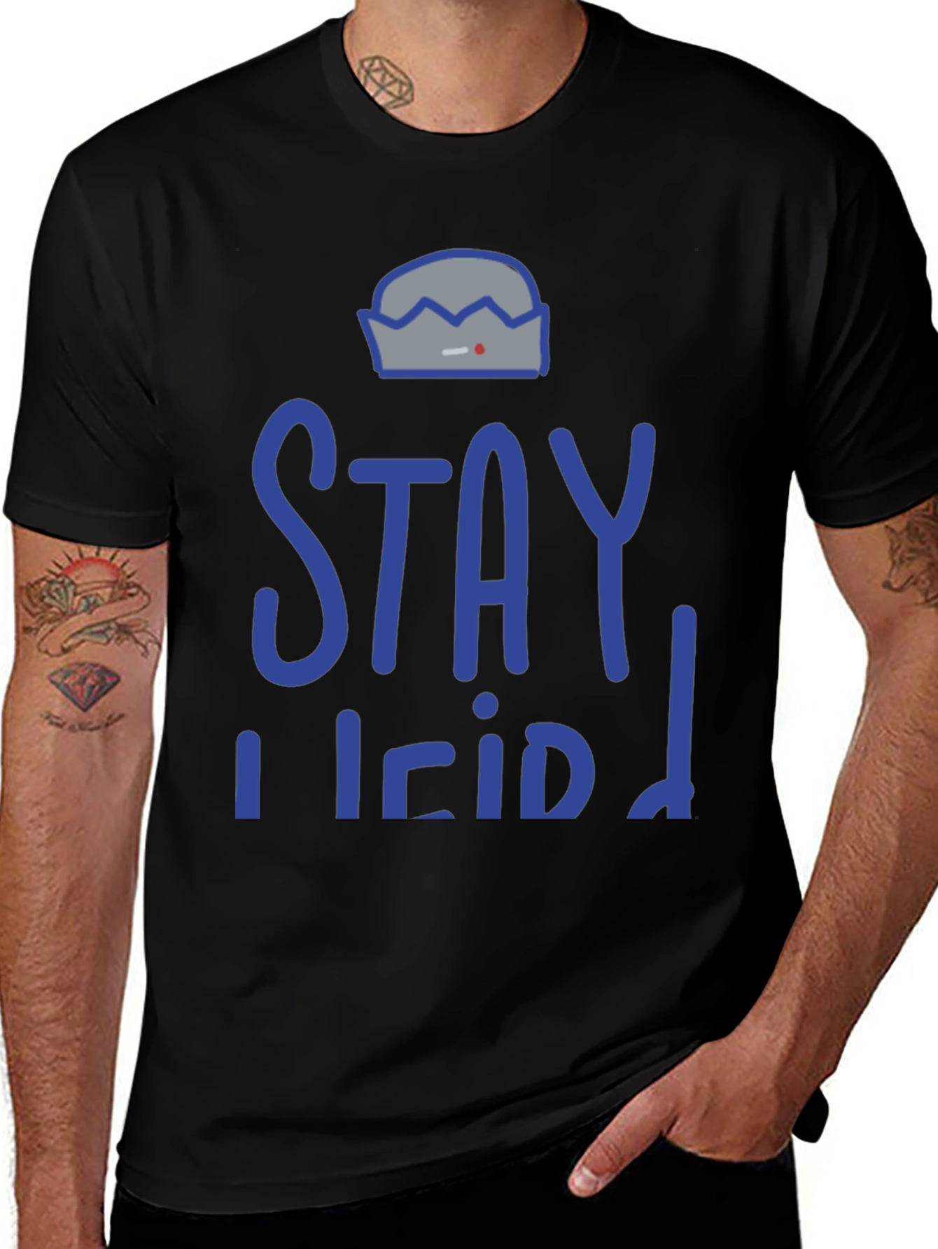 Stay Weird Graphic T-Shirt - Black