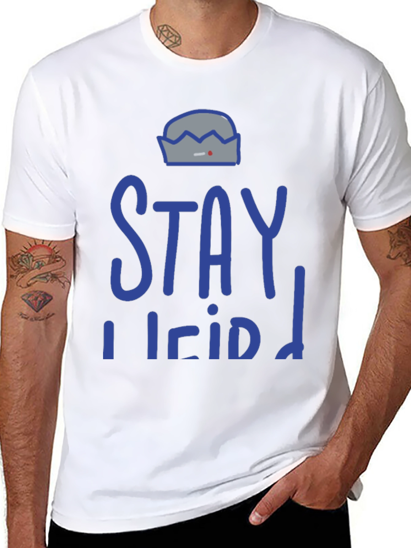 Stay Weird Graphic T-Shirt - Black