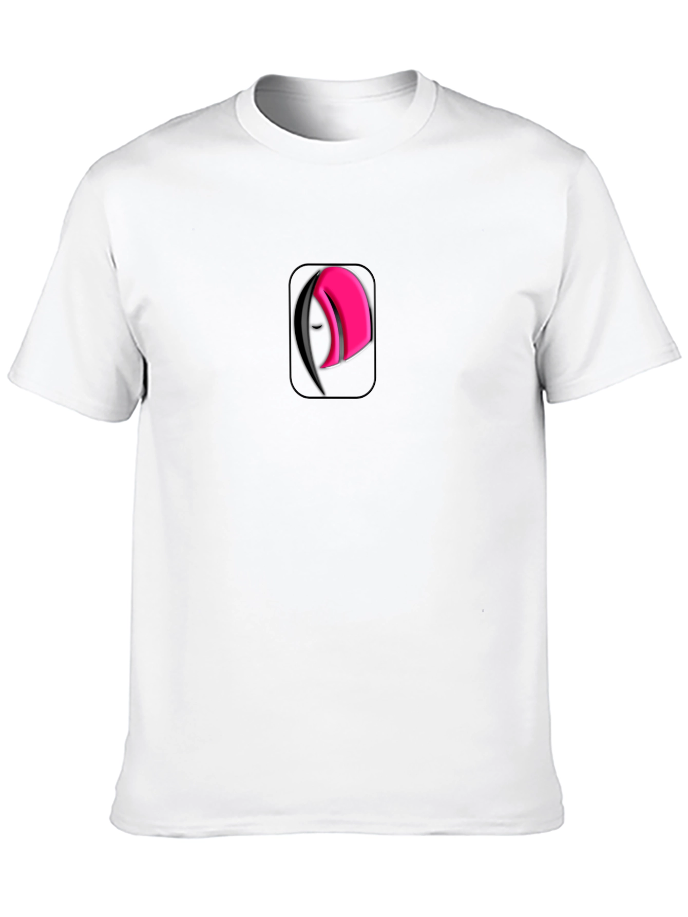 Modern Black Tee with Abstract Pink & Black Logo