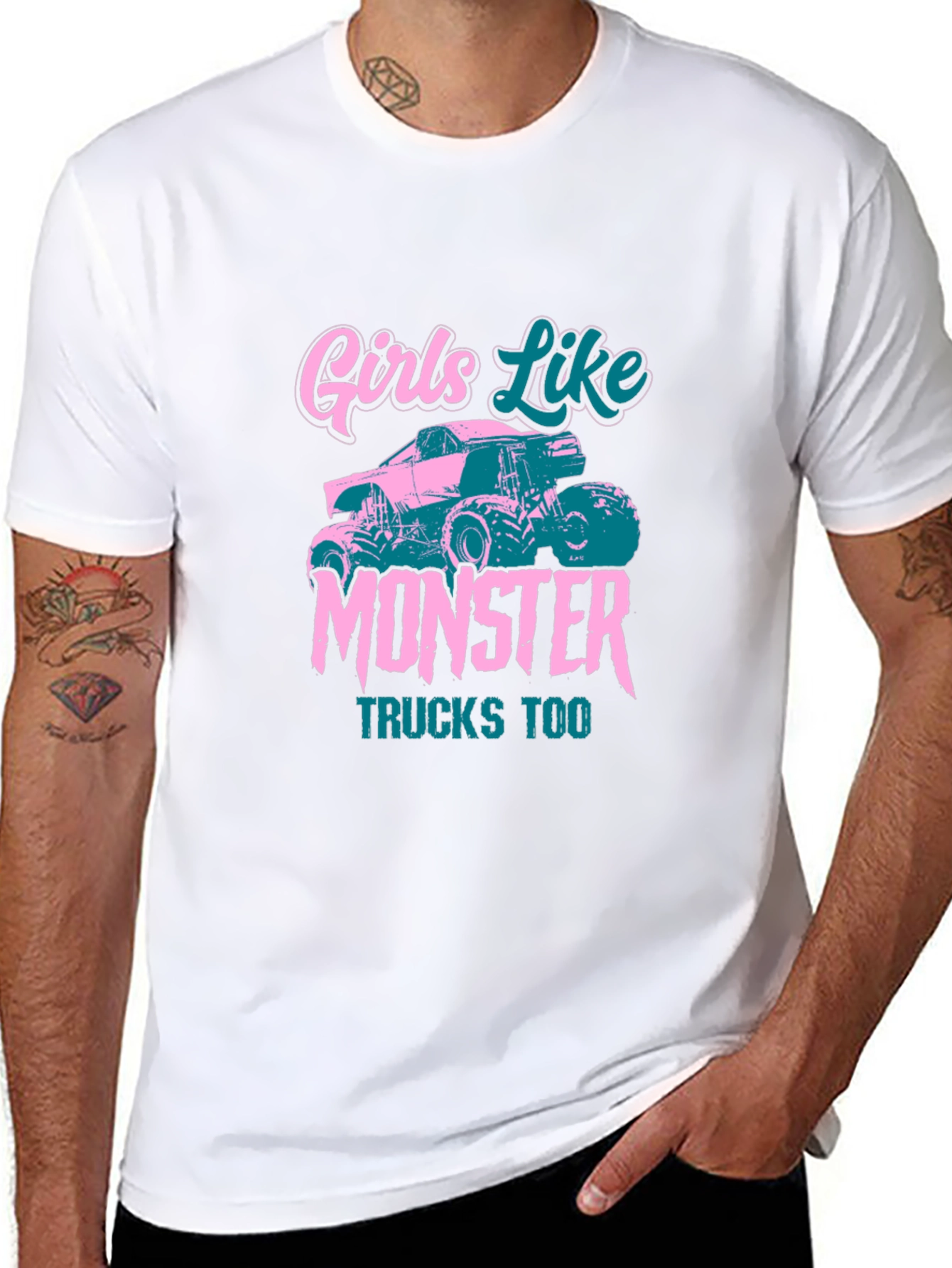 Girls Like Monster Trucks Too T-Shirt