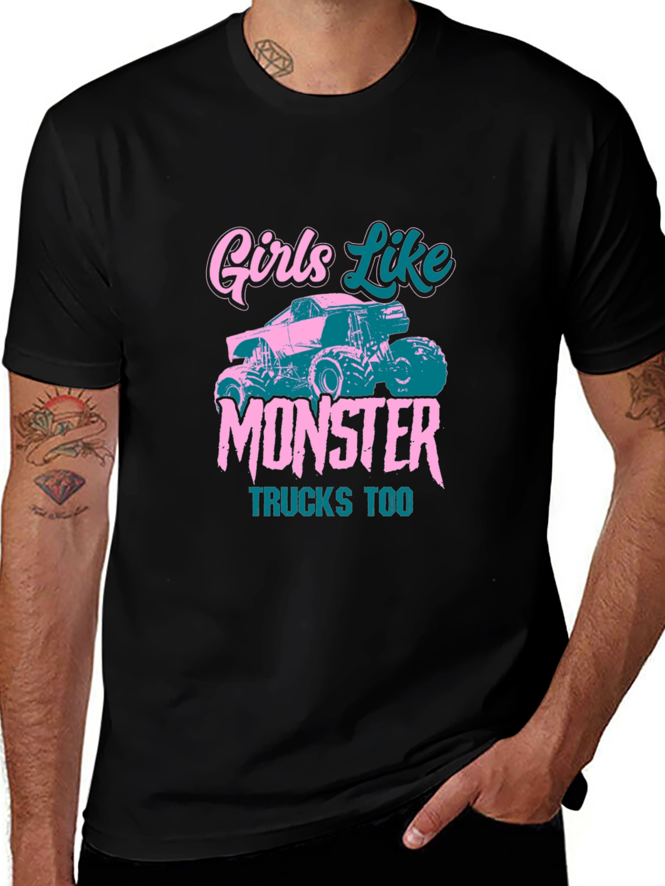 Girls Like Monster Trucks Too T-Shirt