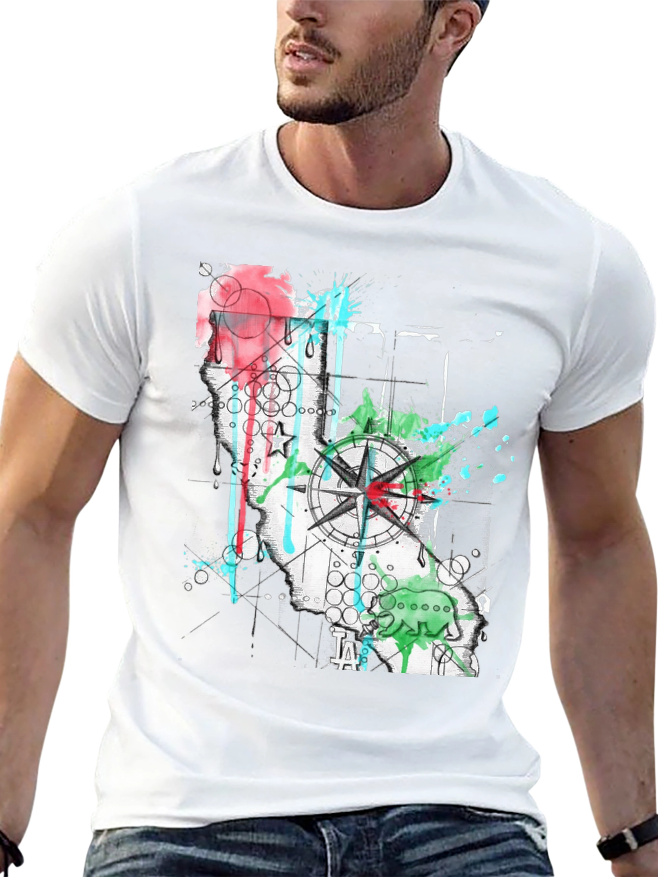 California Compass Graphic T-Shirt