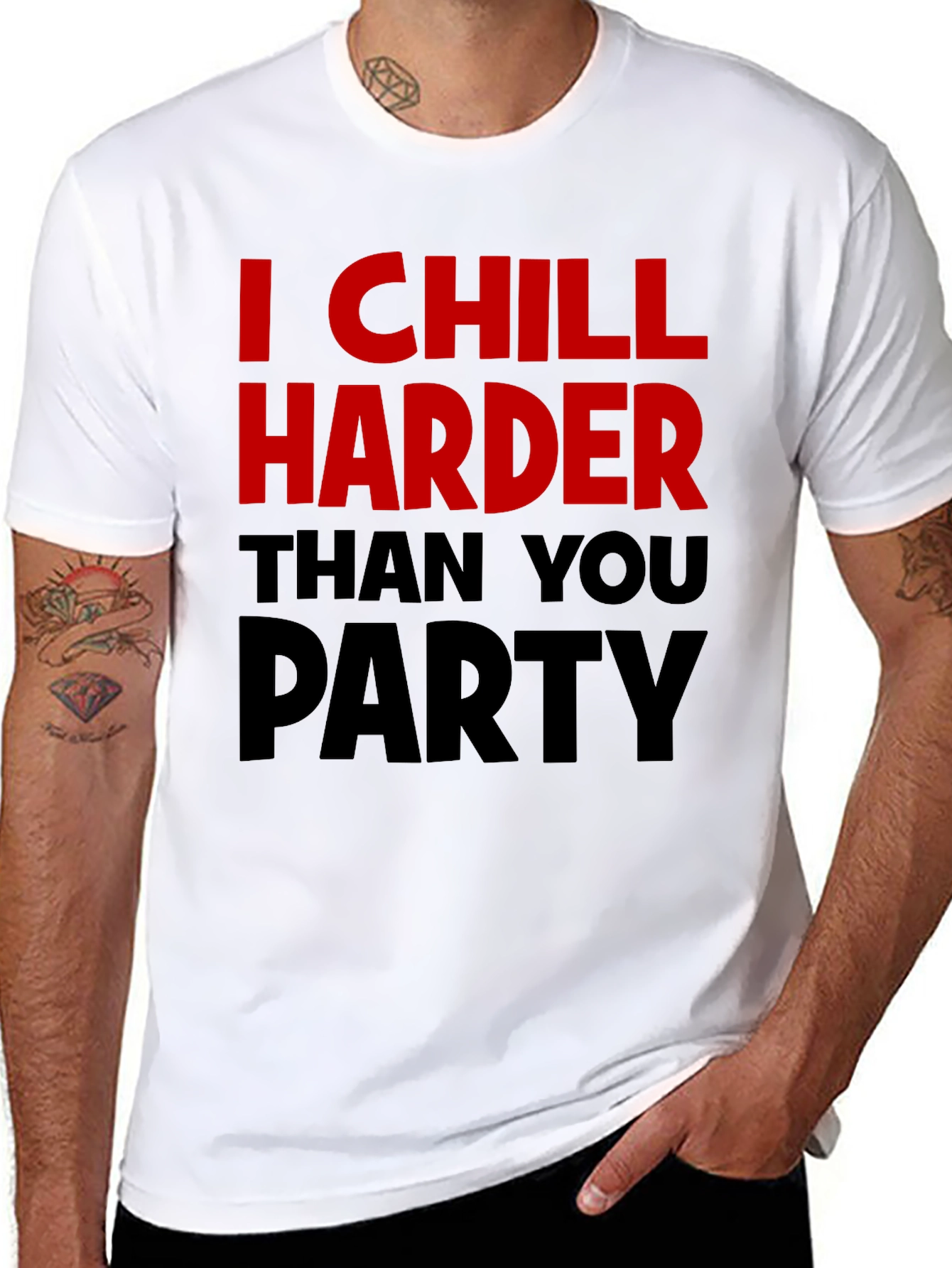 Chill Harder T-Shirt - Black Crew Neck Tee