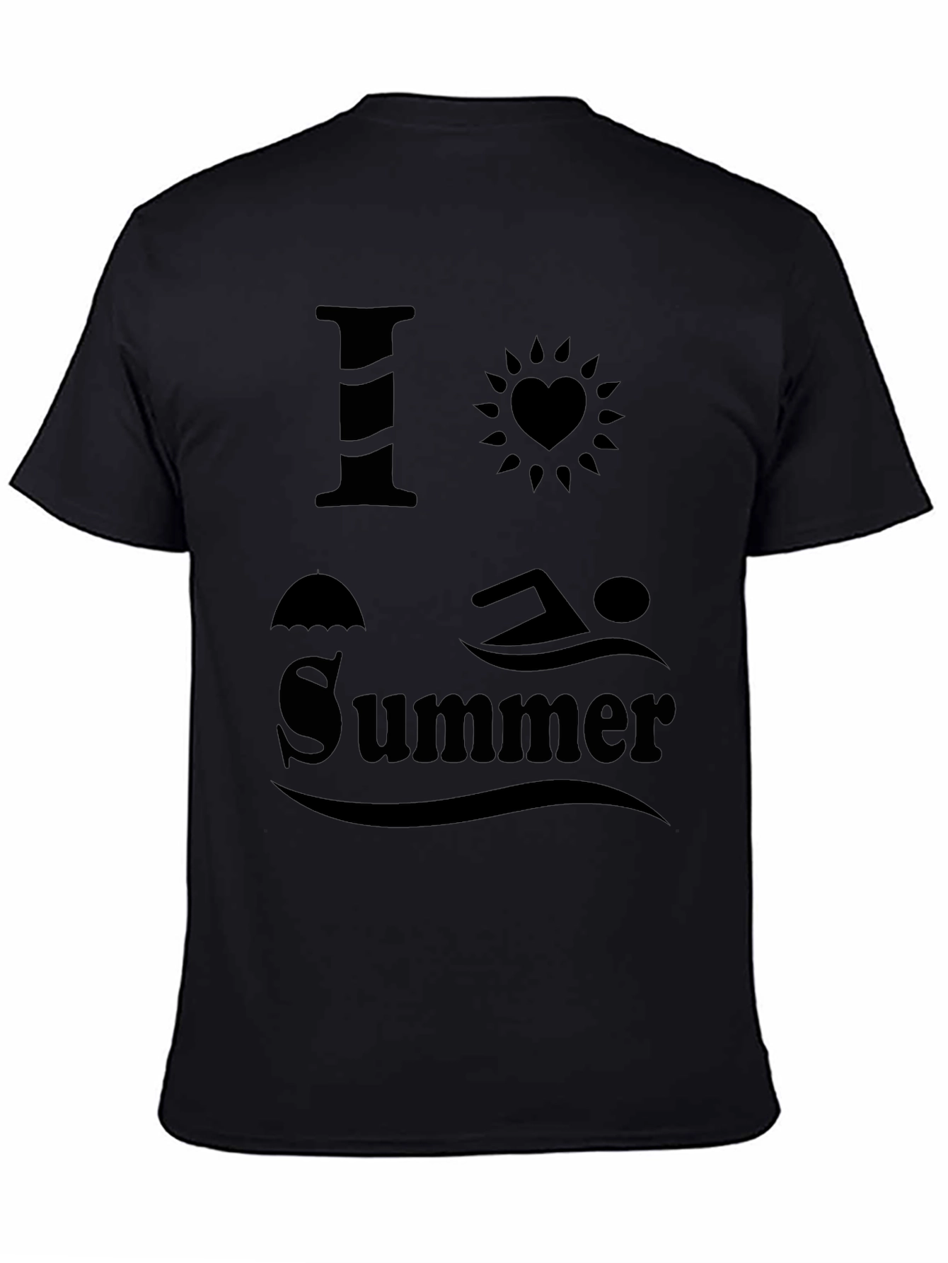 I Love Summer Black T-Shirt