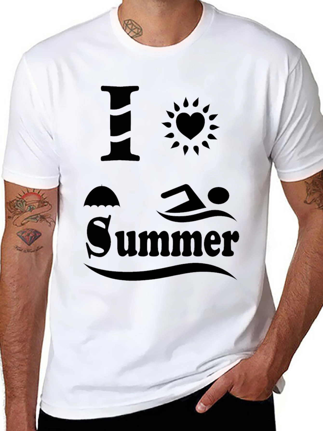 I Love Summer Black T-Shirt