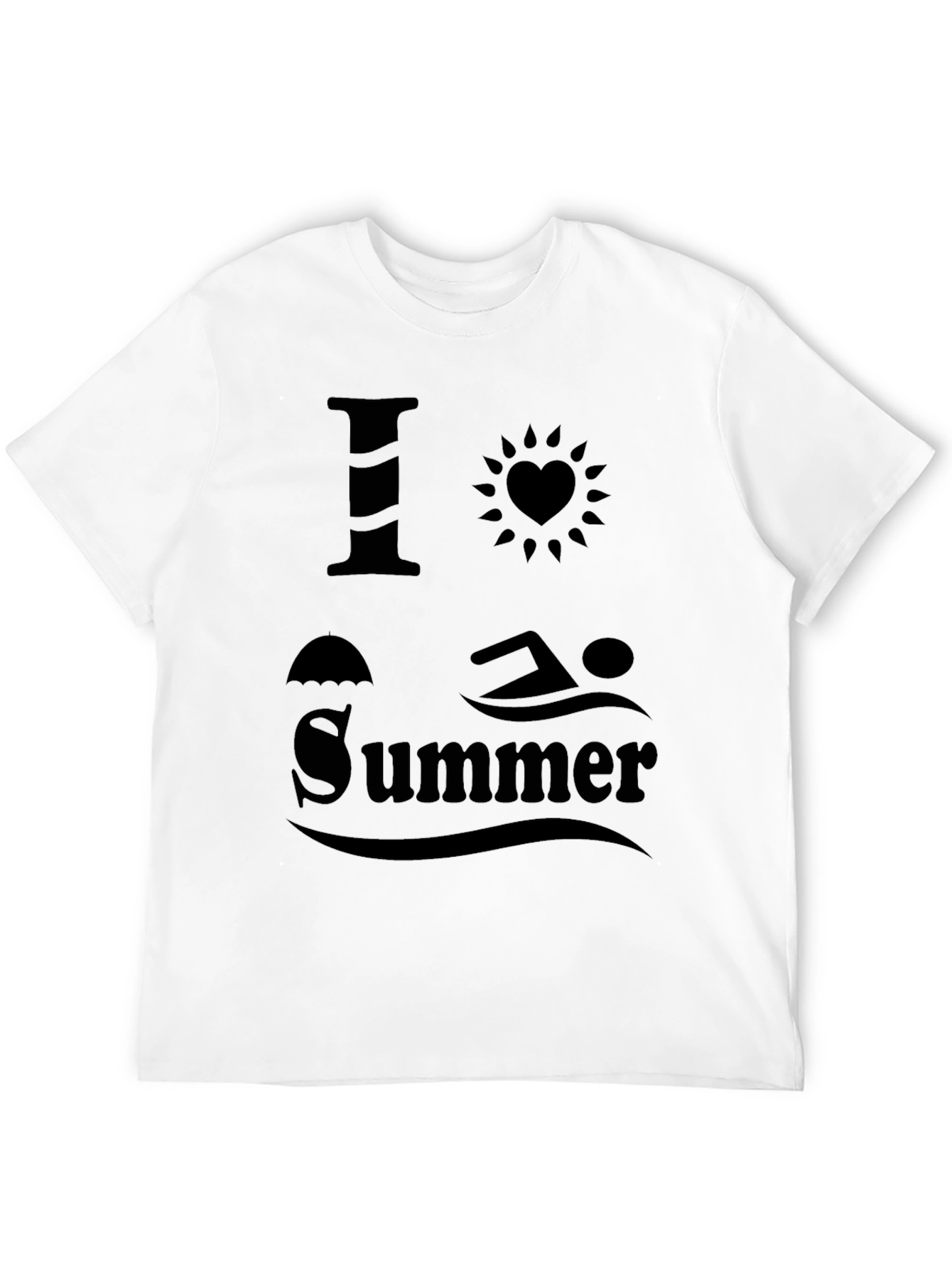 I Love Summer Black T-Shirt