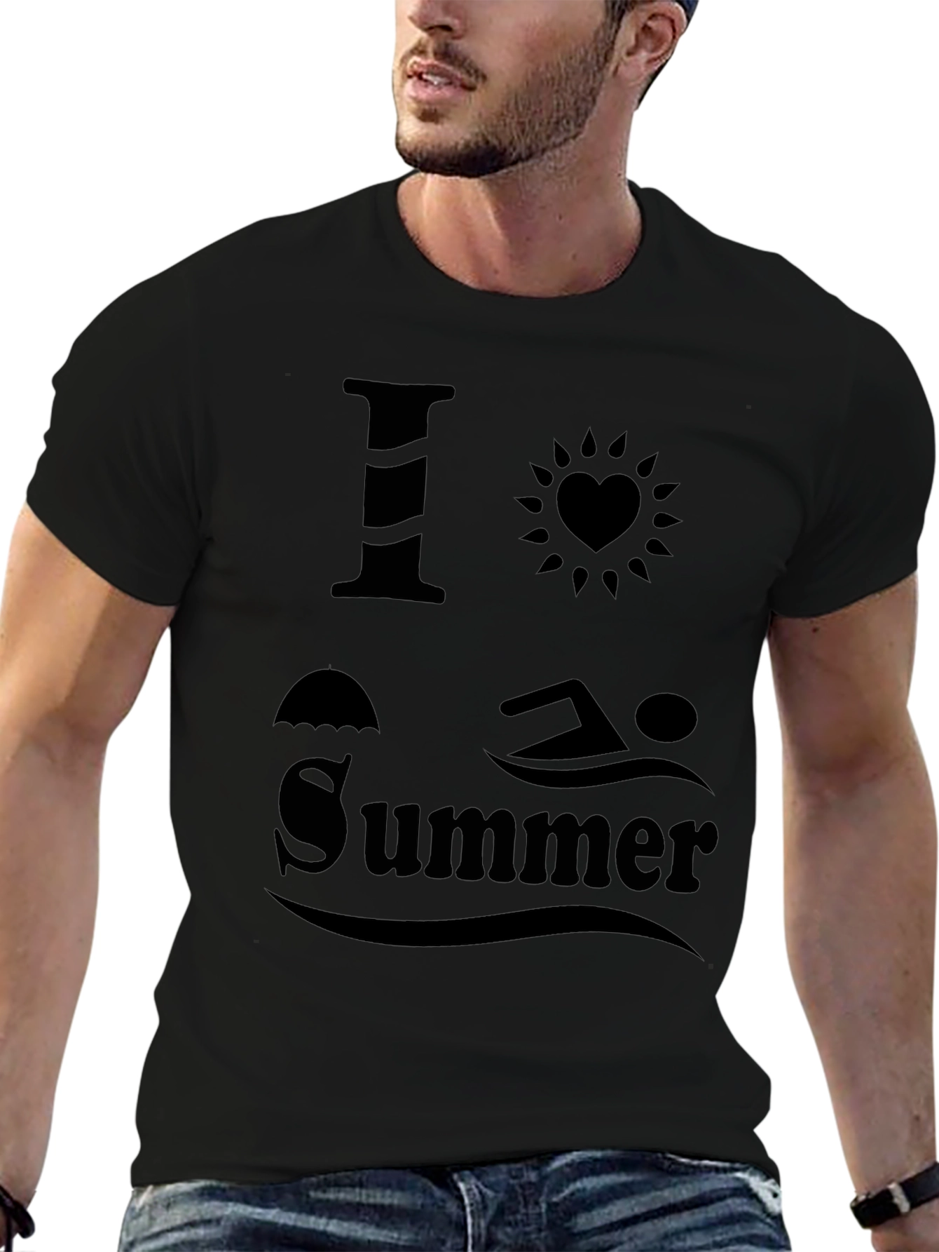 I Love Summer Black T-Shirt