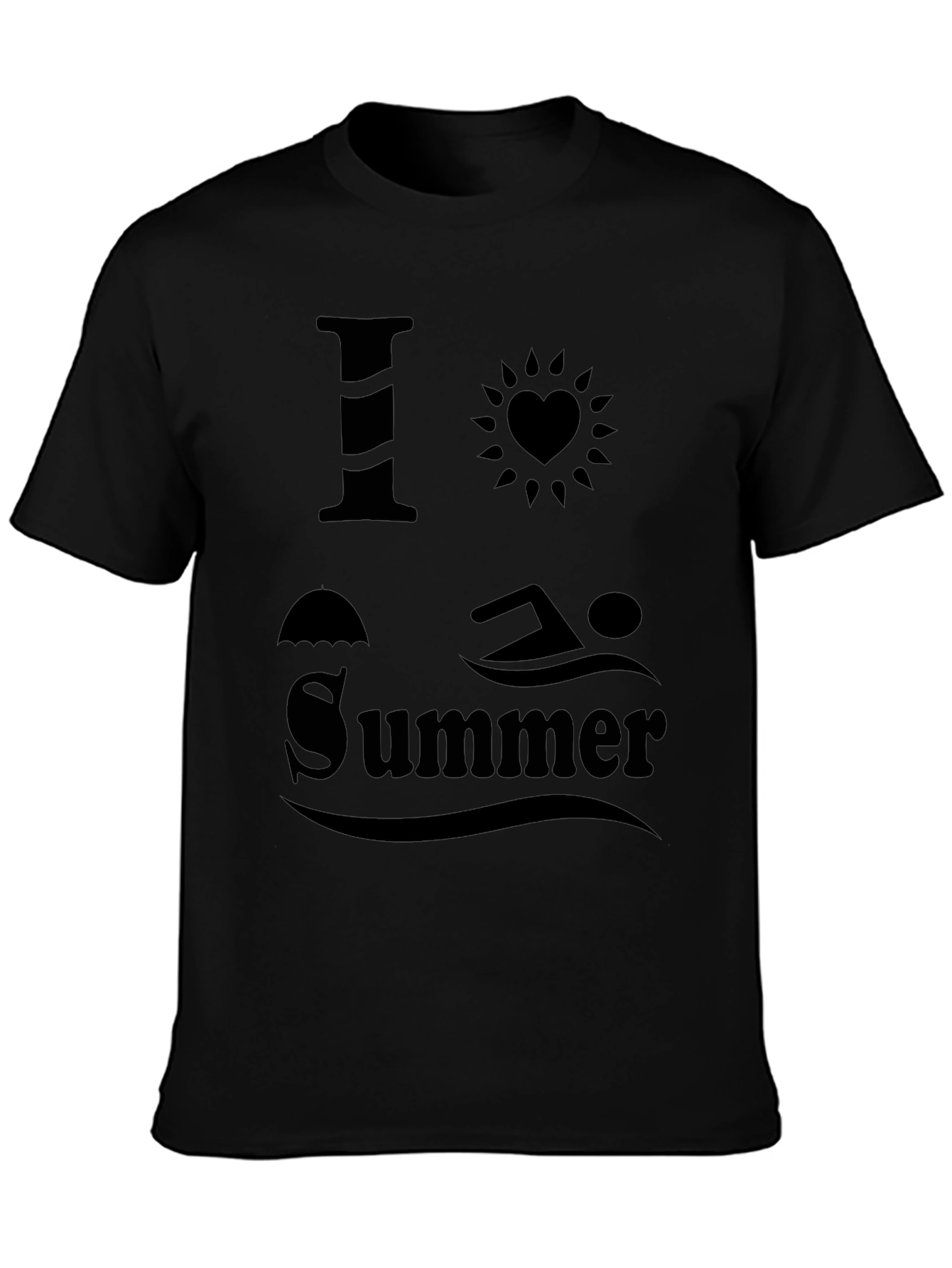 I Love Summer Black T-Shirt