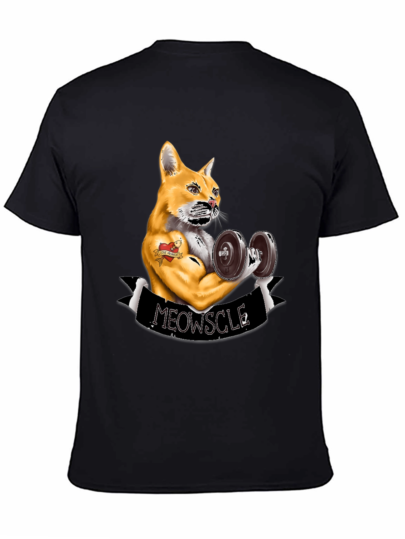 Meowscle Weightlifting Cat T-Shirt