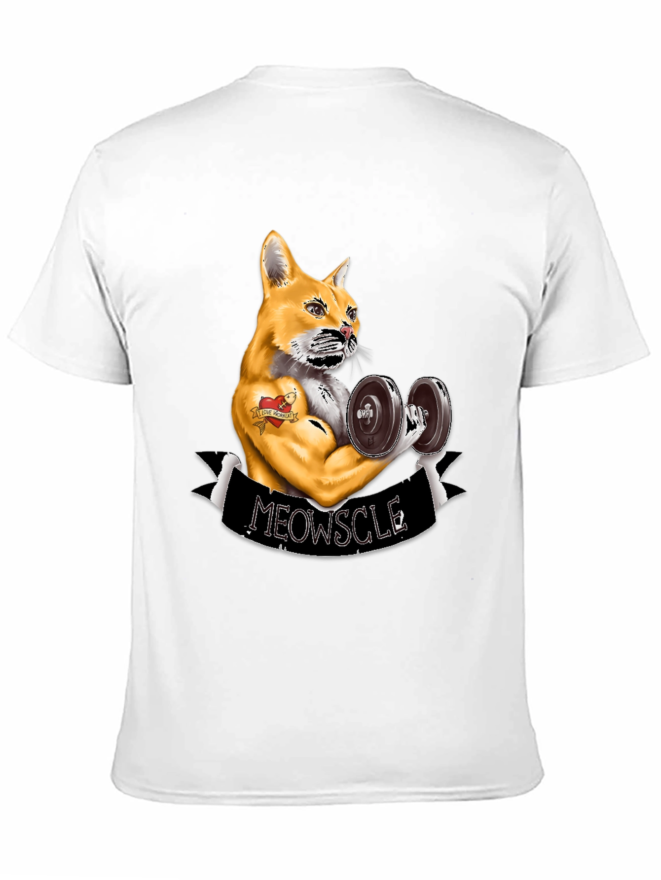 Meowscle Weightlifting Cat T-Shirt