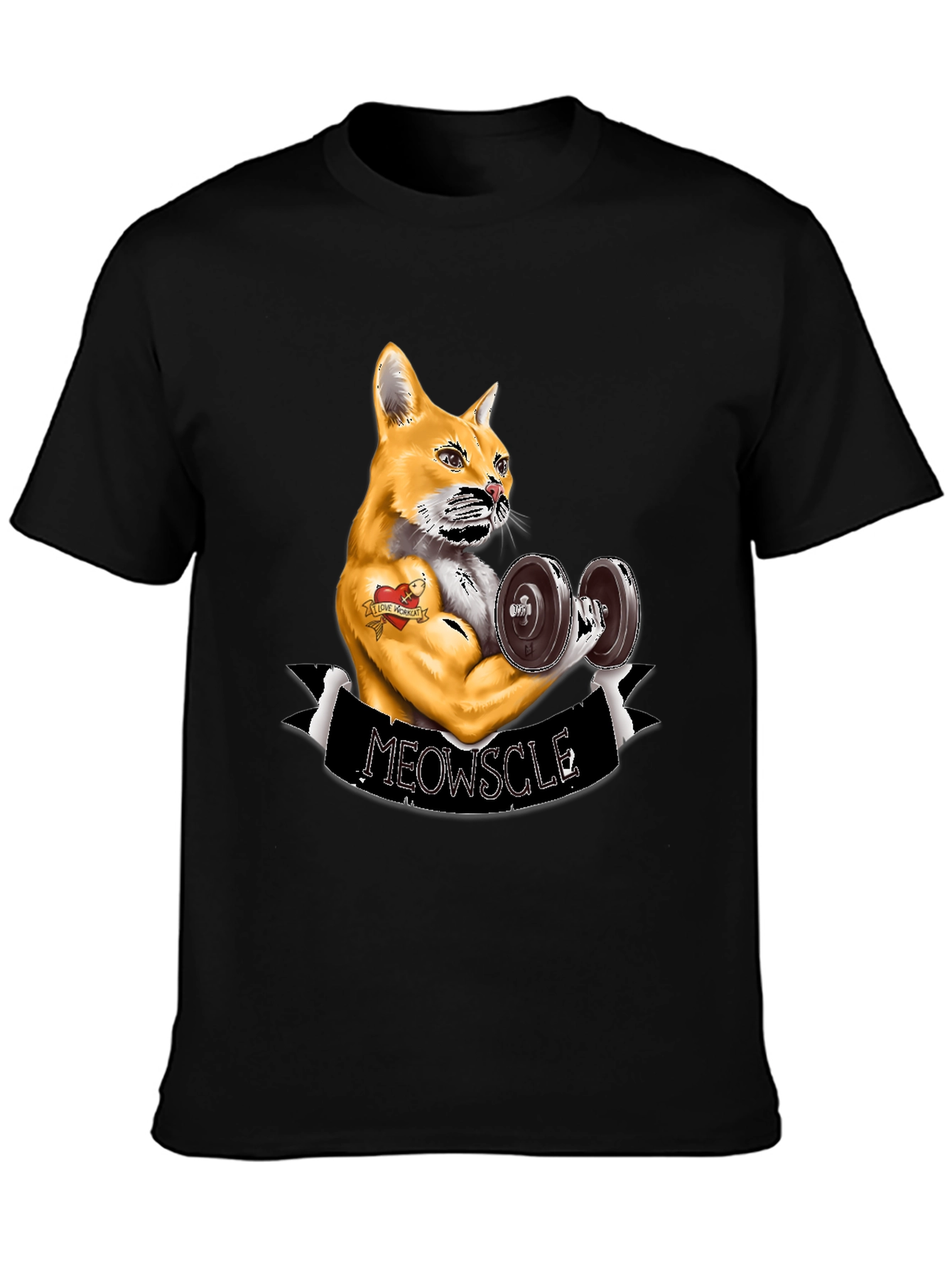 Meowscle Weightlifting Cat T-Shirt