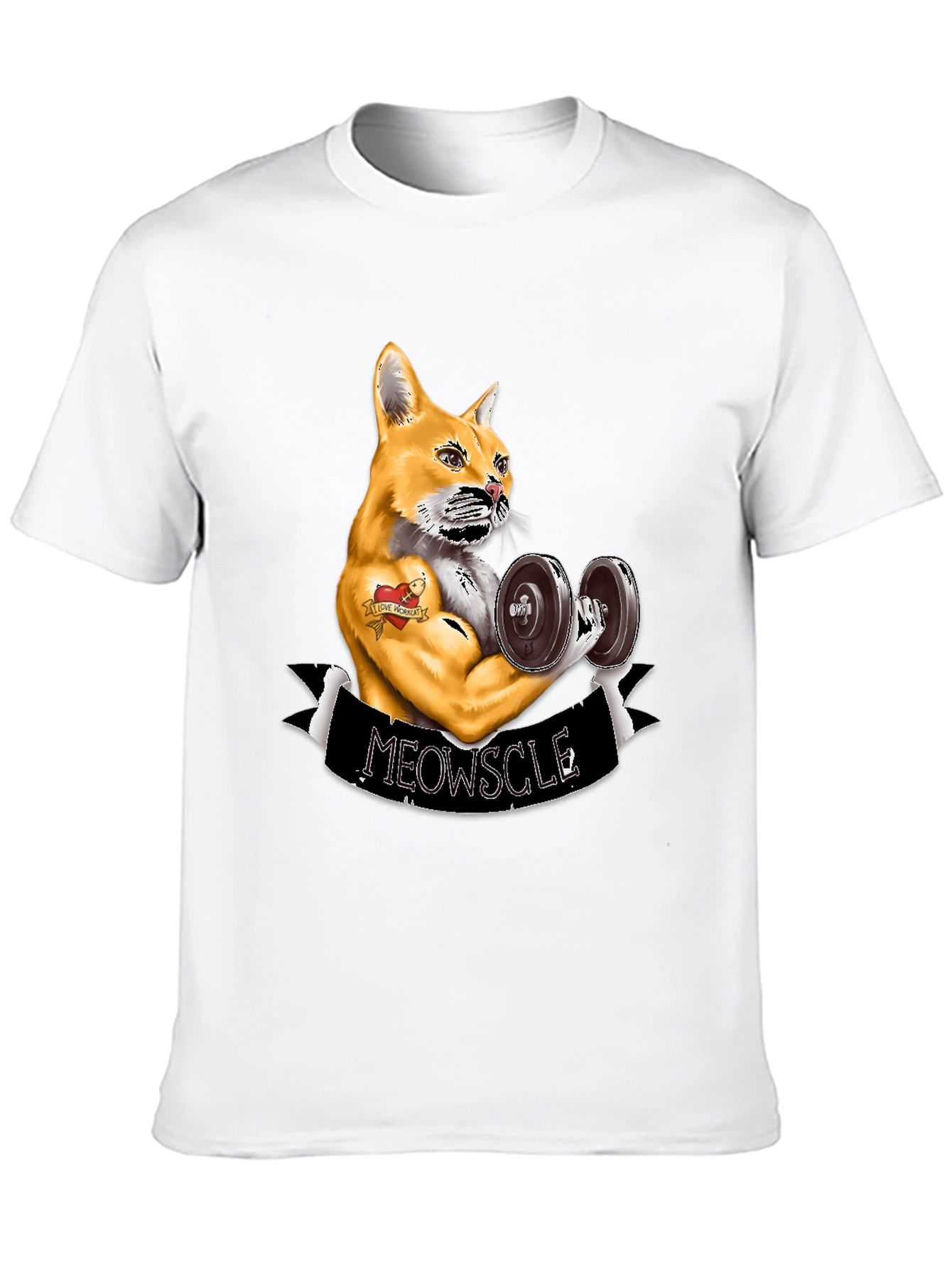Meowscle Weightlifting Cat T-Shirt
