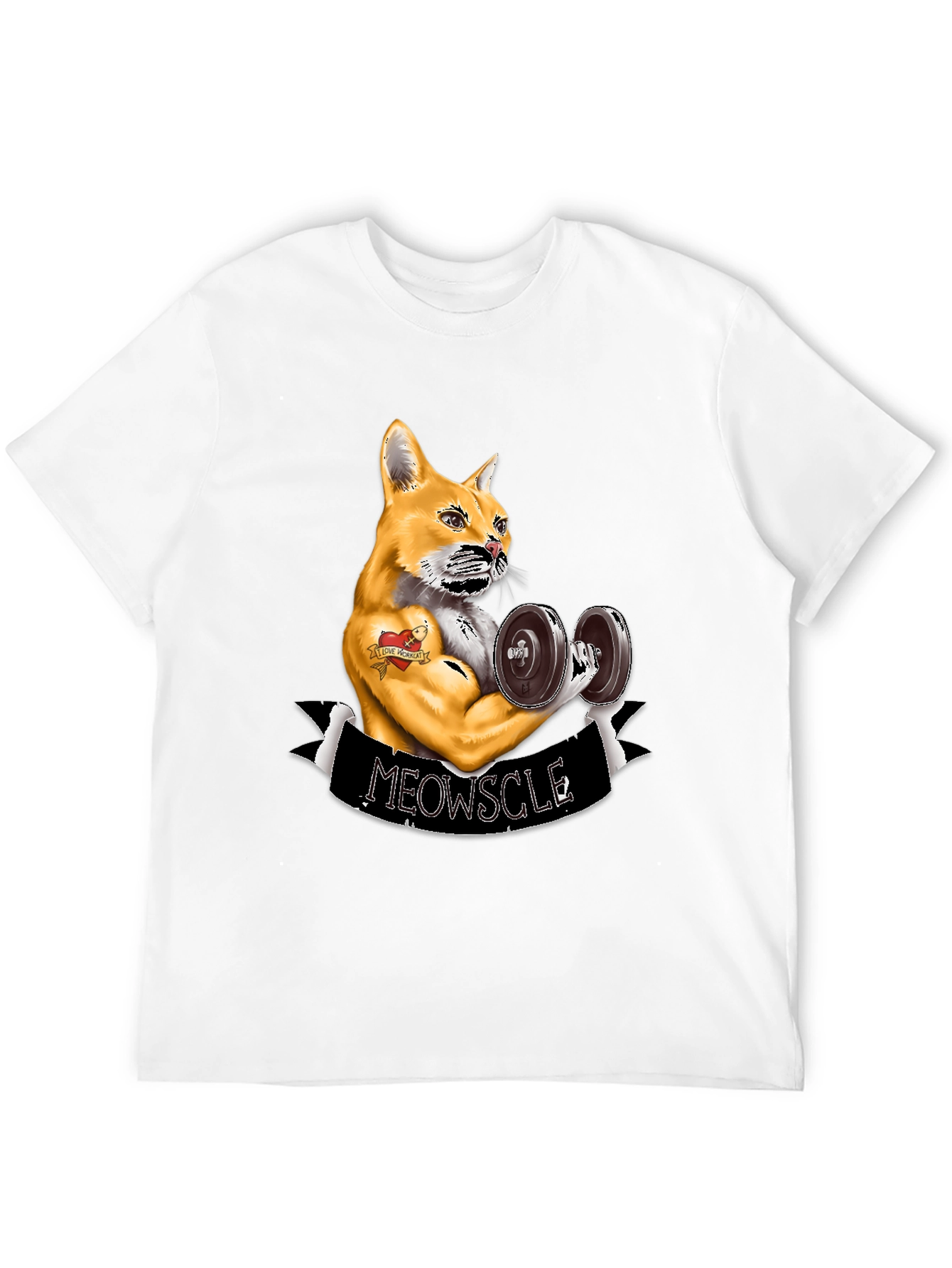 Meowscle Weightlifting Cat T-Shirt
