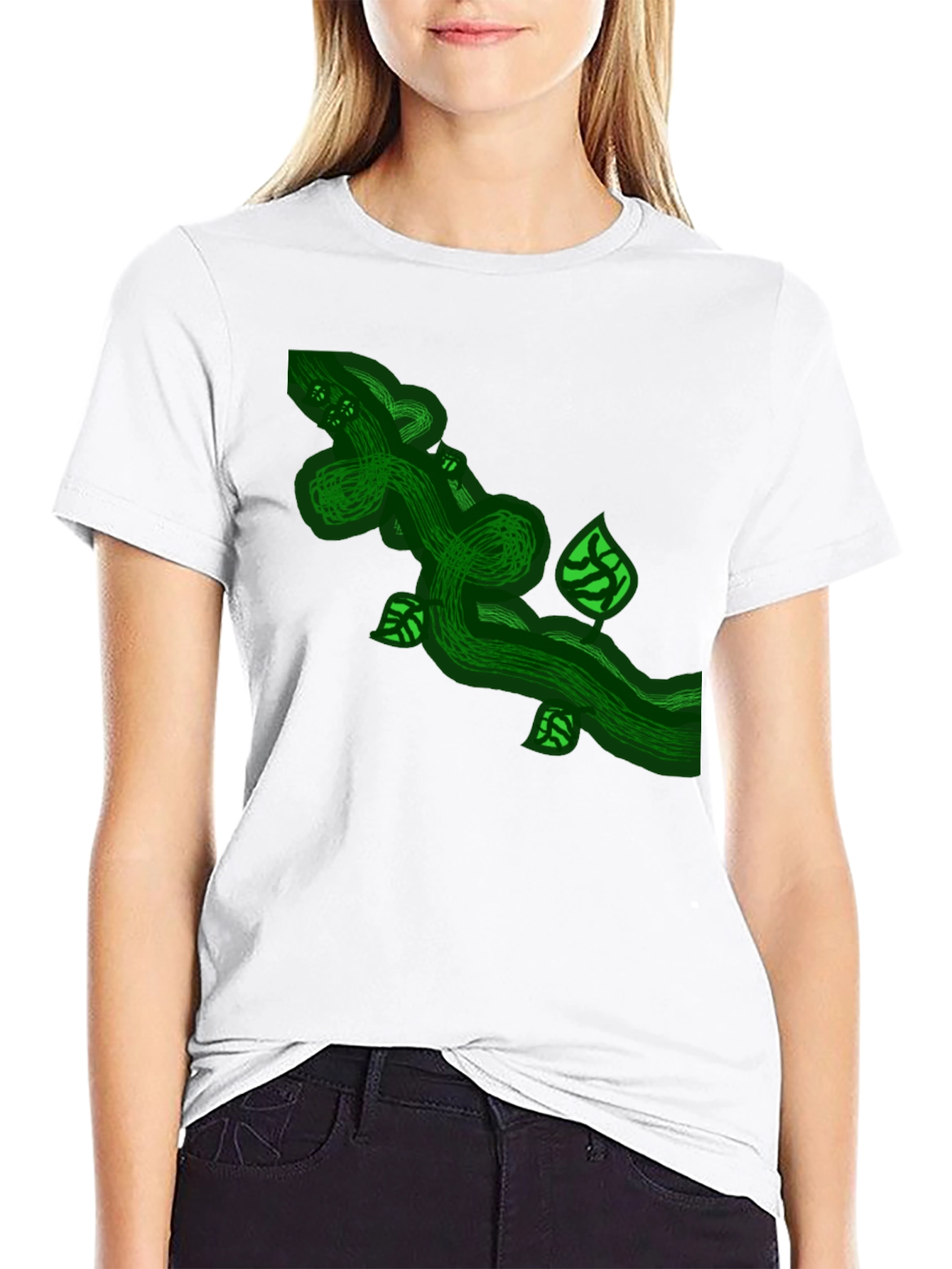 Green Vine Graphic Tee - Nature Inspired Design