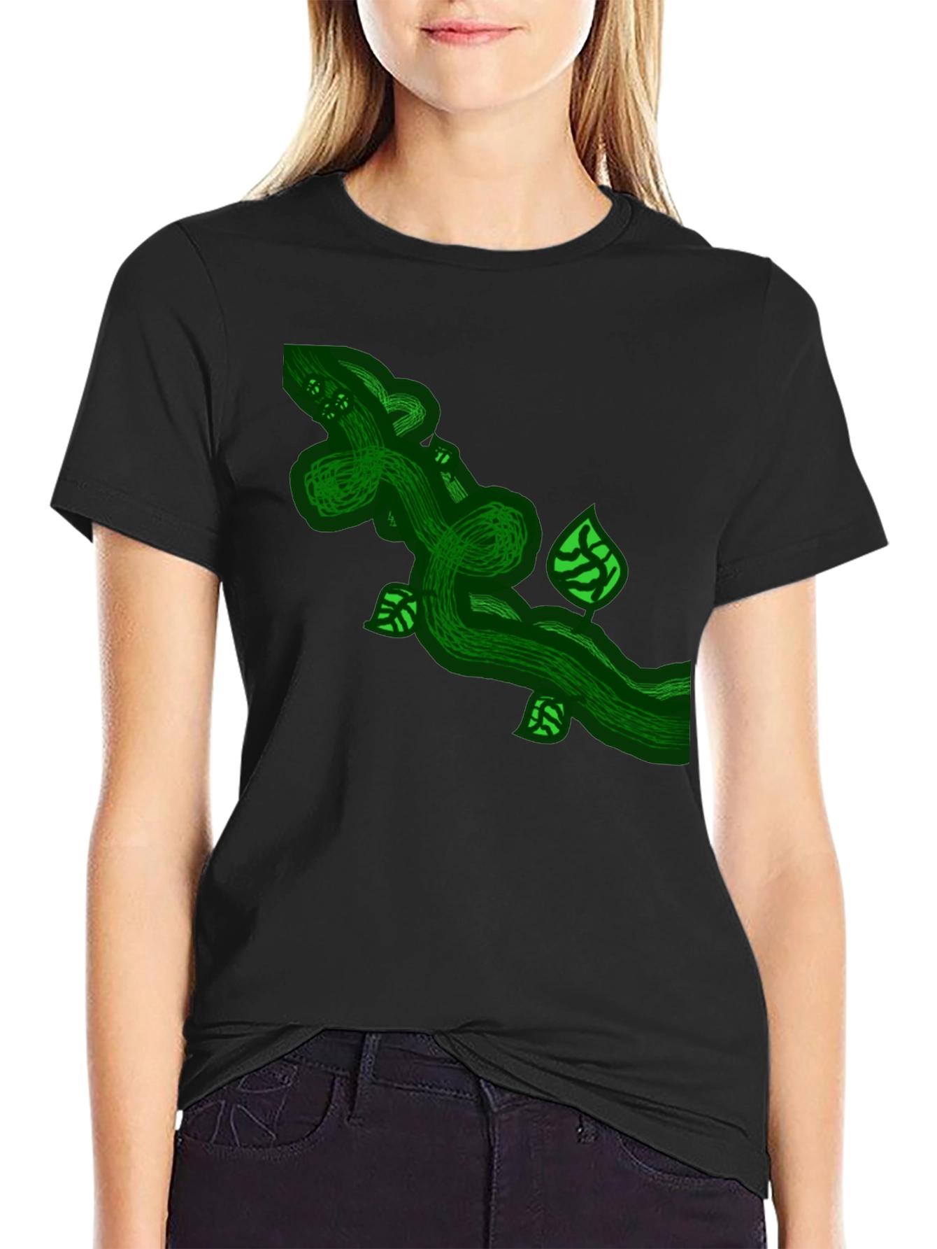 Green Vine Graphic Tee - Nature Inspired Design