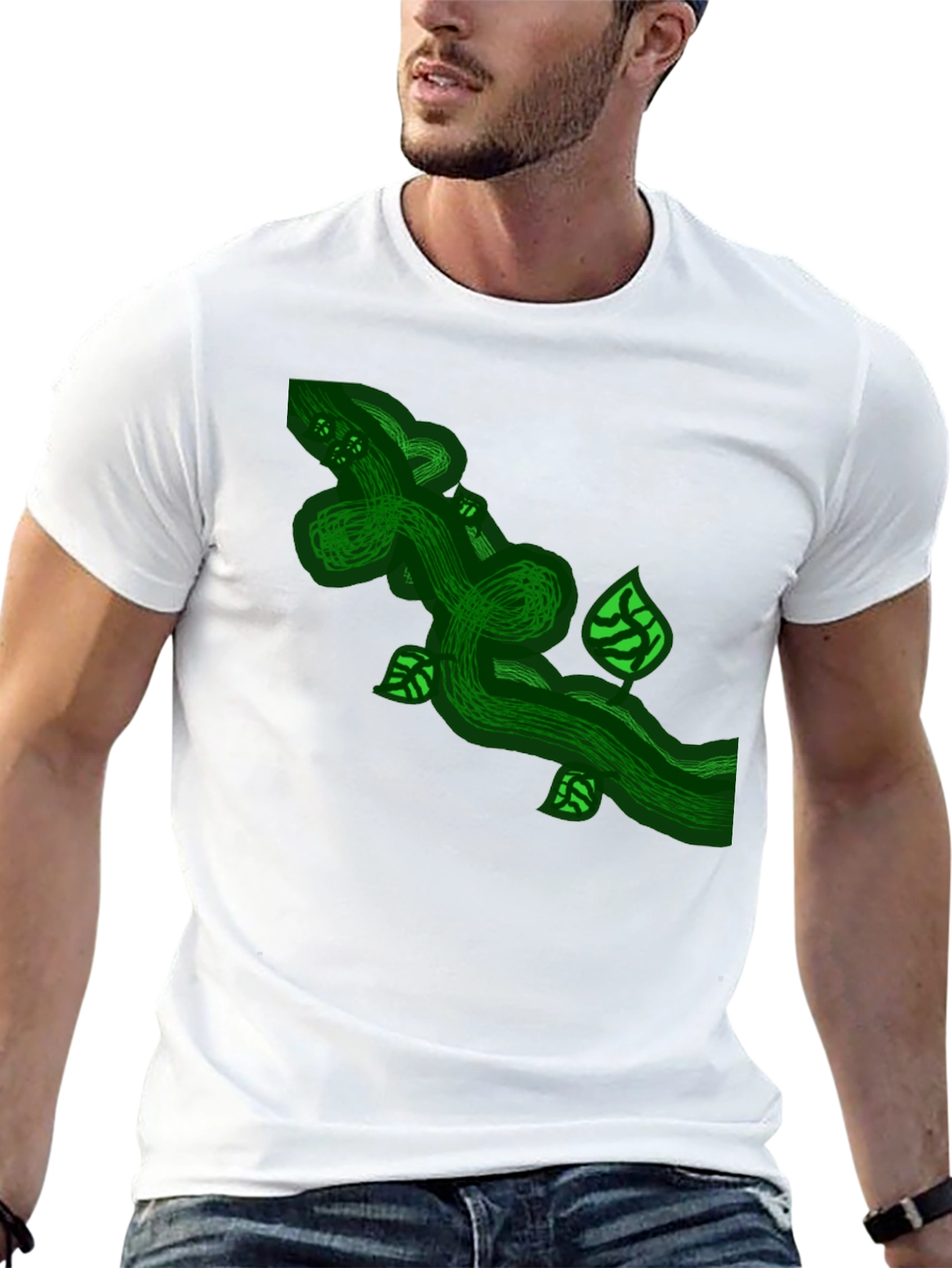 Green Vine Graphic Tee - Nature Inspired Design