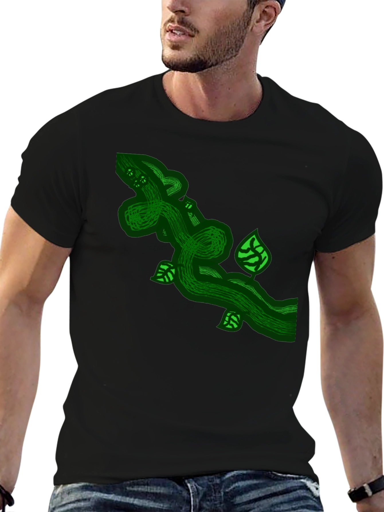 Green Vine Graphic Tee - Nature Inspired Design