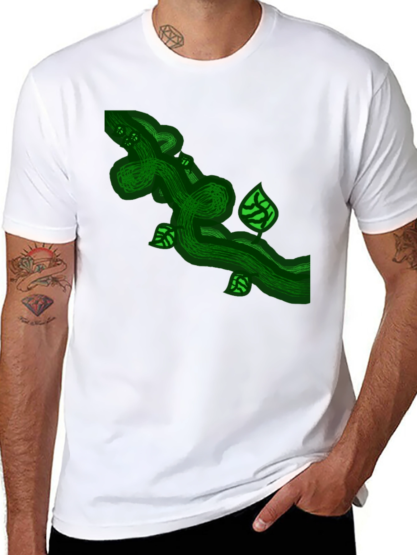 Green Vine Graphic Tee - Nature Inspired Design
