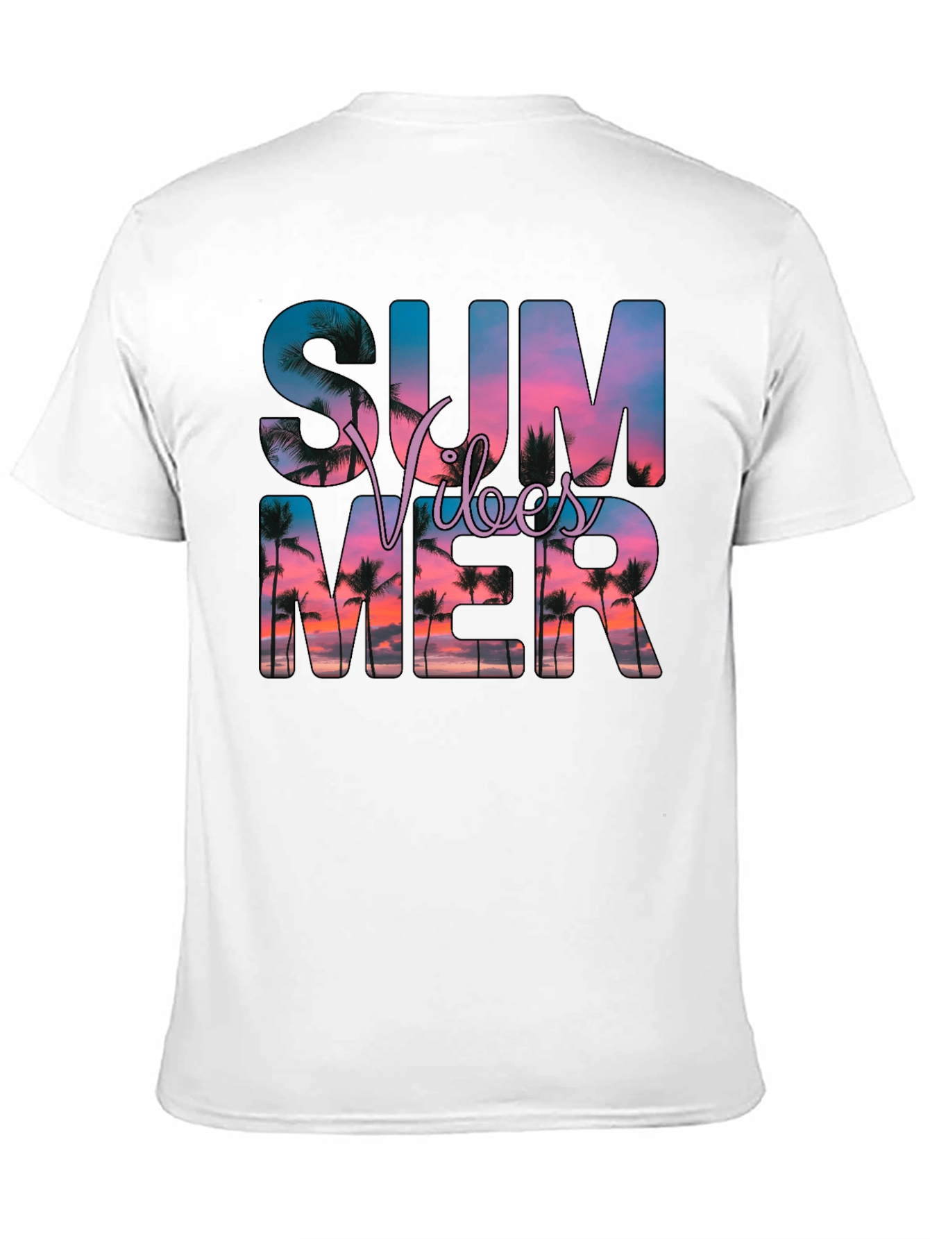 Summer Vibes Graphic Tee - Black Cotton Blend