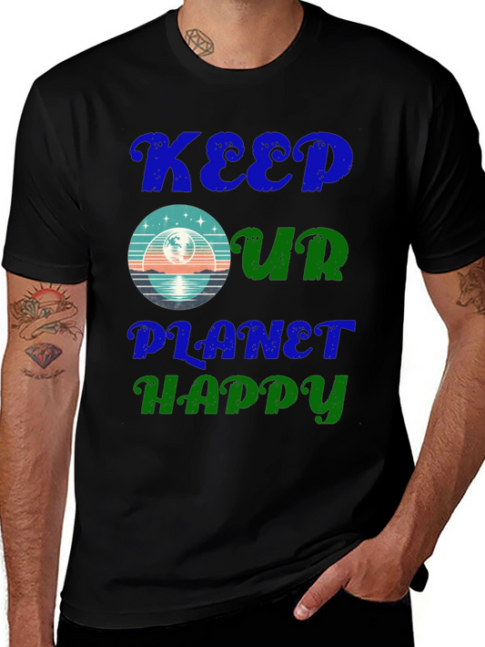 Keep Our Planet Happy Graphic Tee - Eco Friendly Fashion