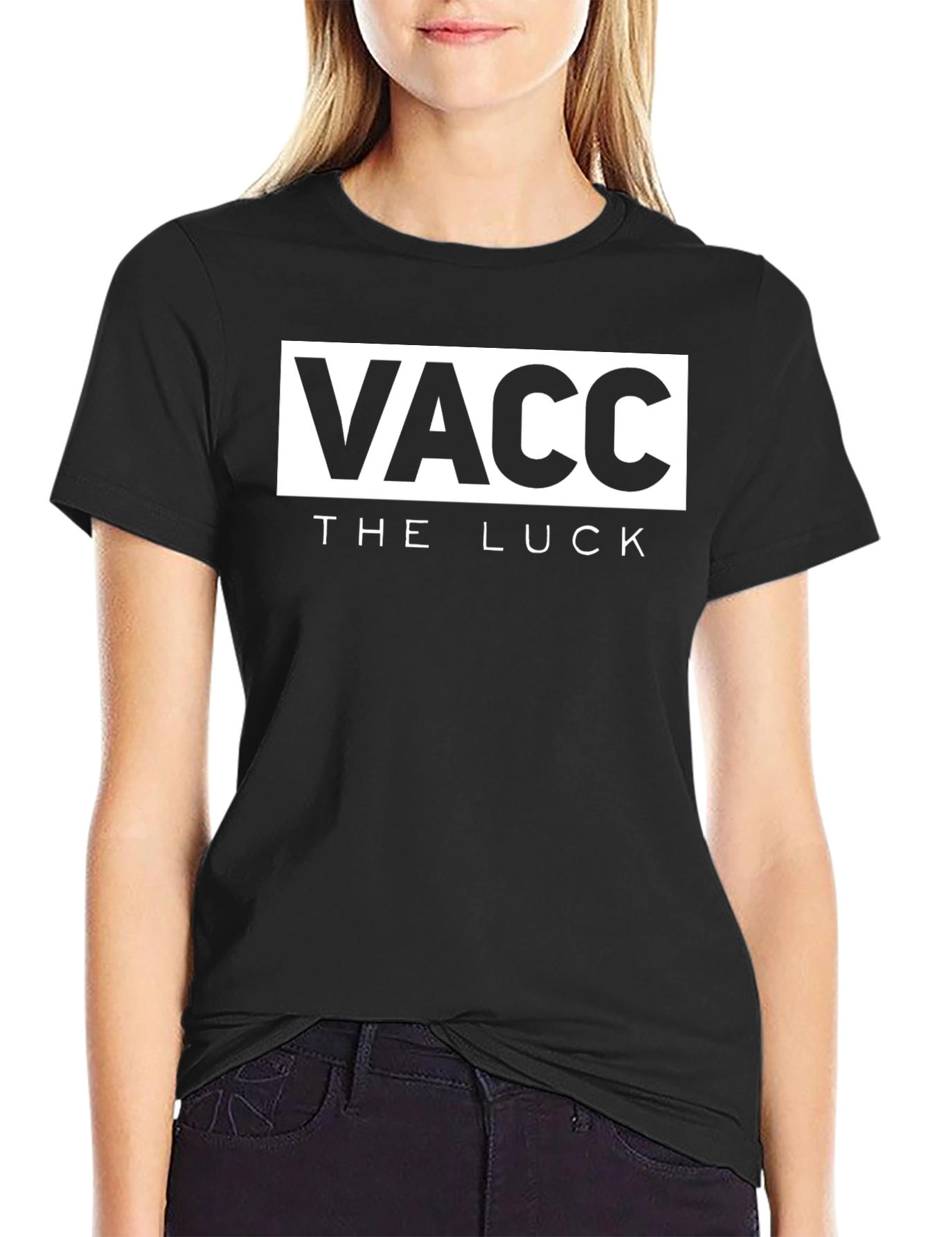 Vacc The Luck Graphic T-Shirt - Black