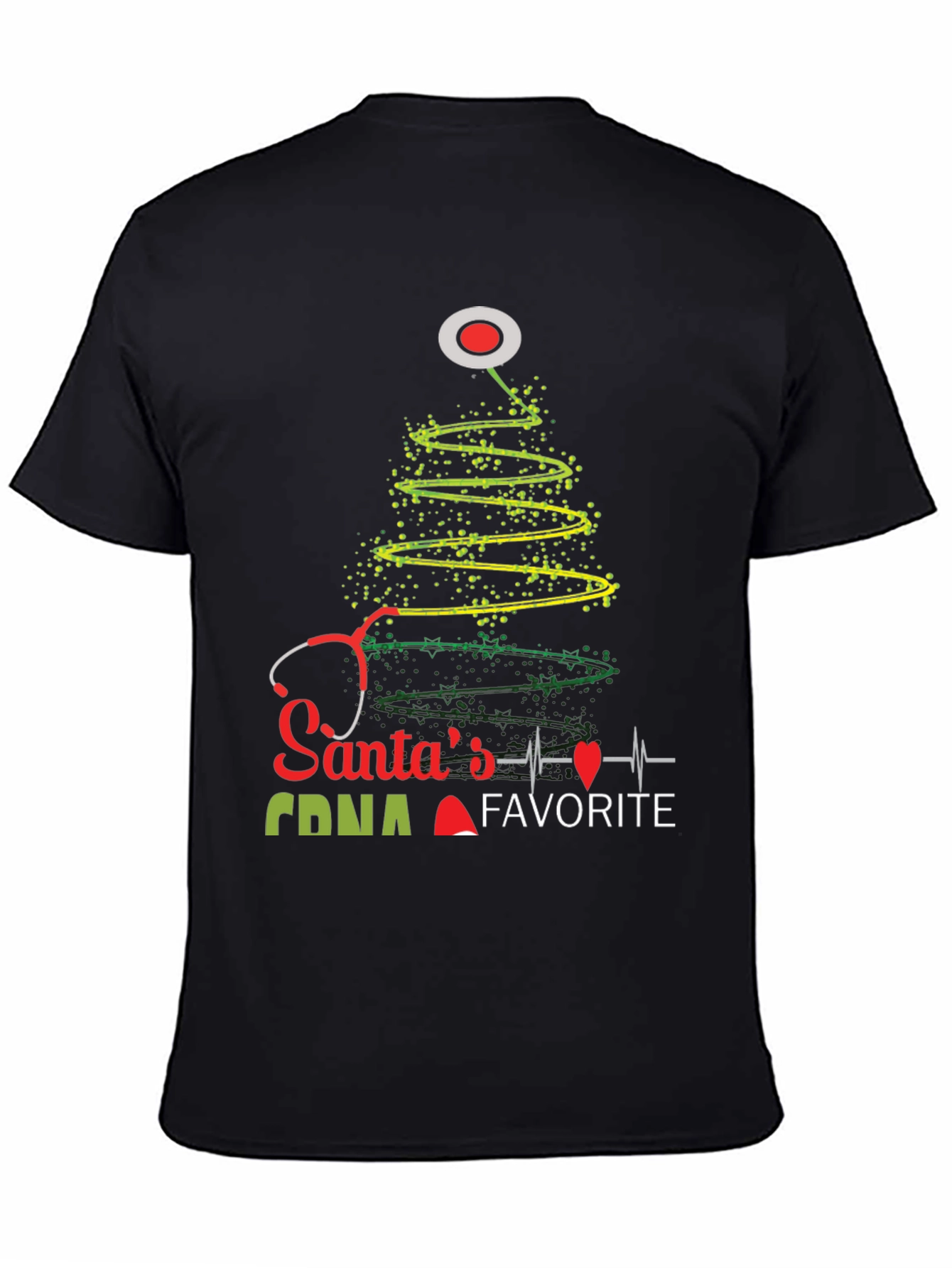 Santas Favorite CNA Christmas Tree Stethoscope T-Shirt
