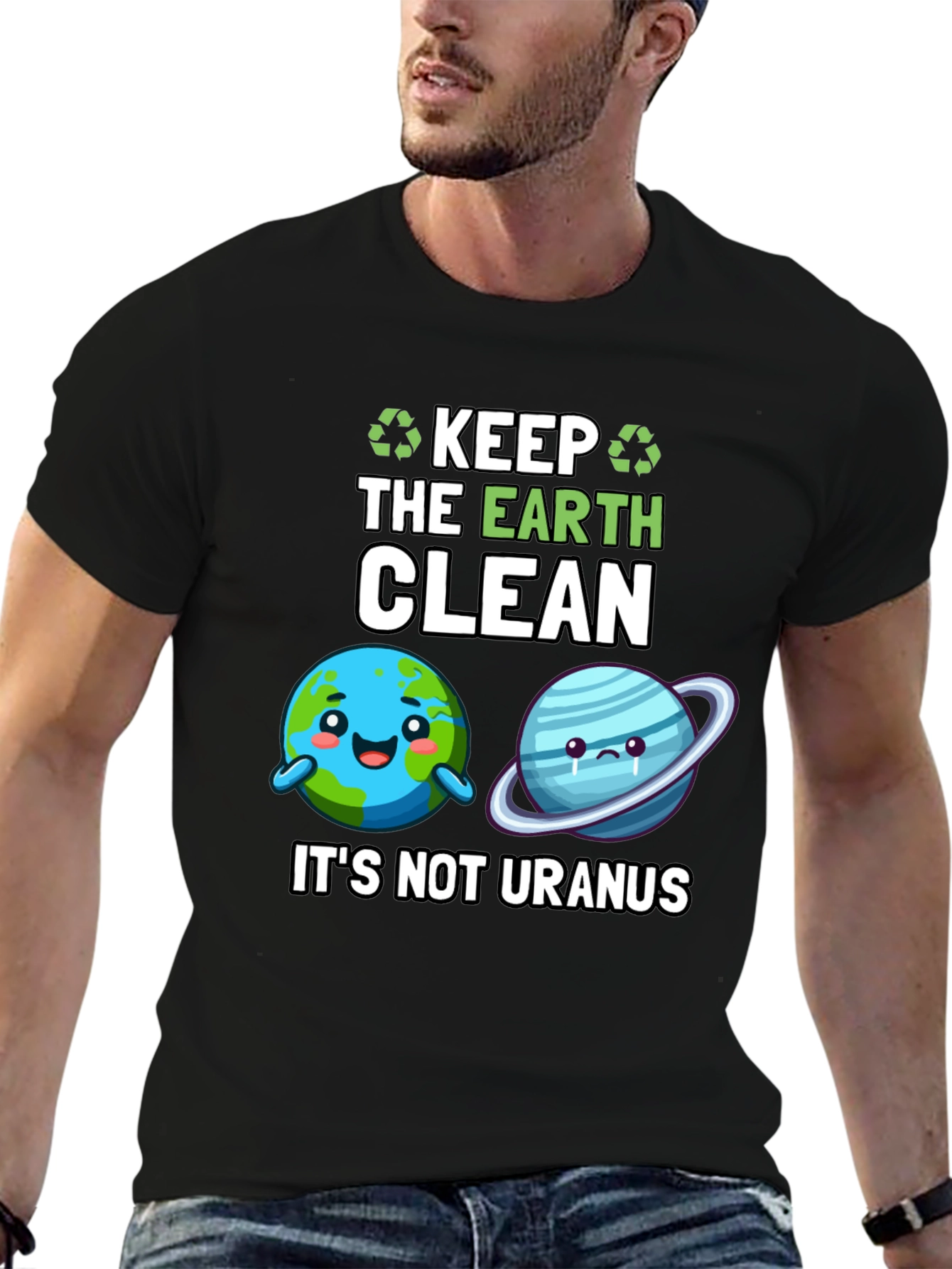 Keep the Earth Clean Black Graphic Tee