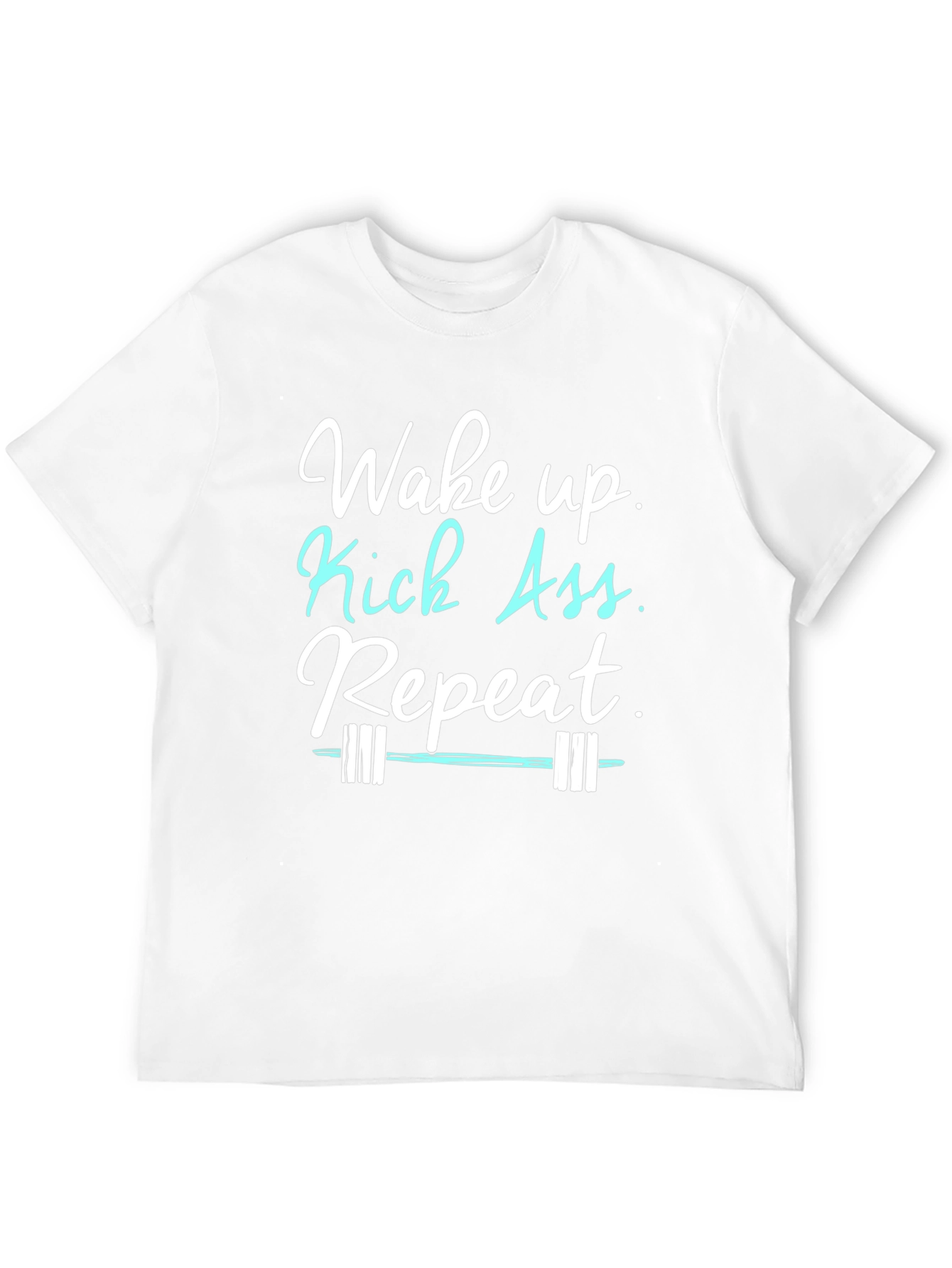 Wake Up Kick Ass Repeat Black Graphic Tee